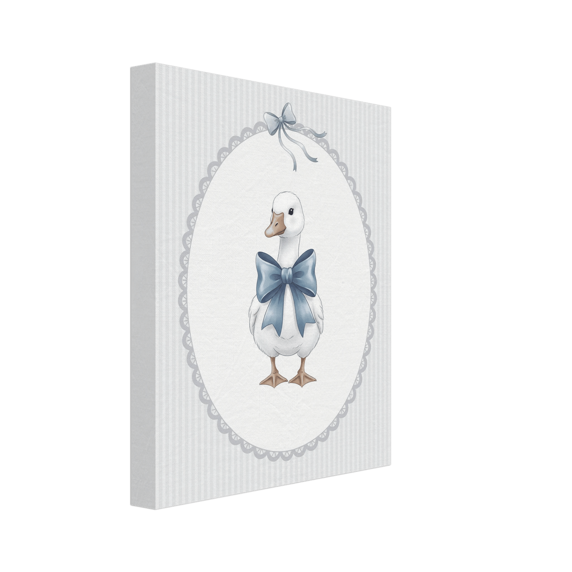 Blue Bow Duck Nursery Poster – Sweet Baby Room Wall Art Print - Evergreen Posters