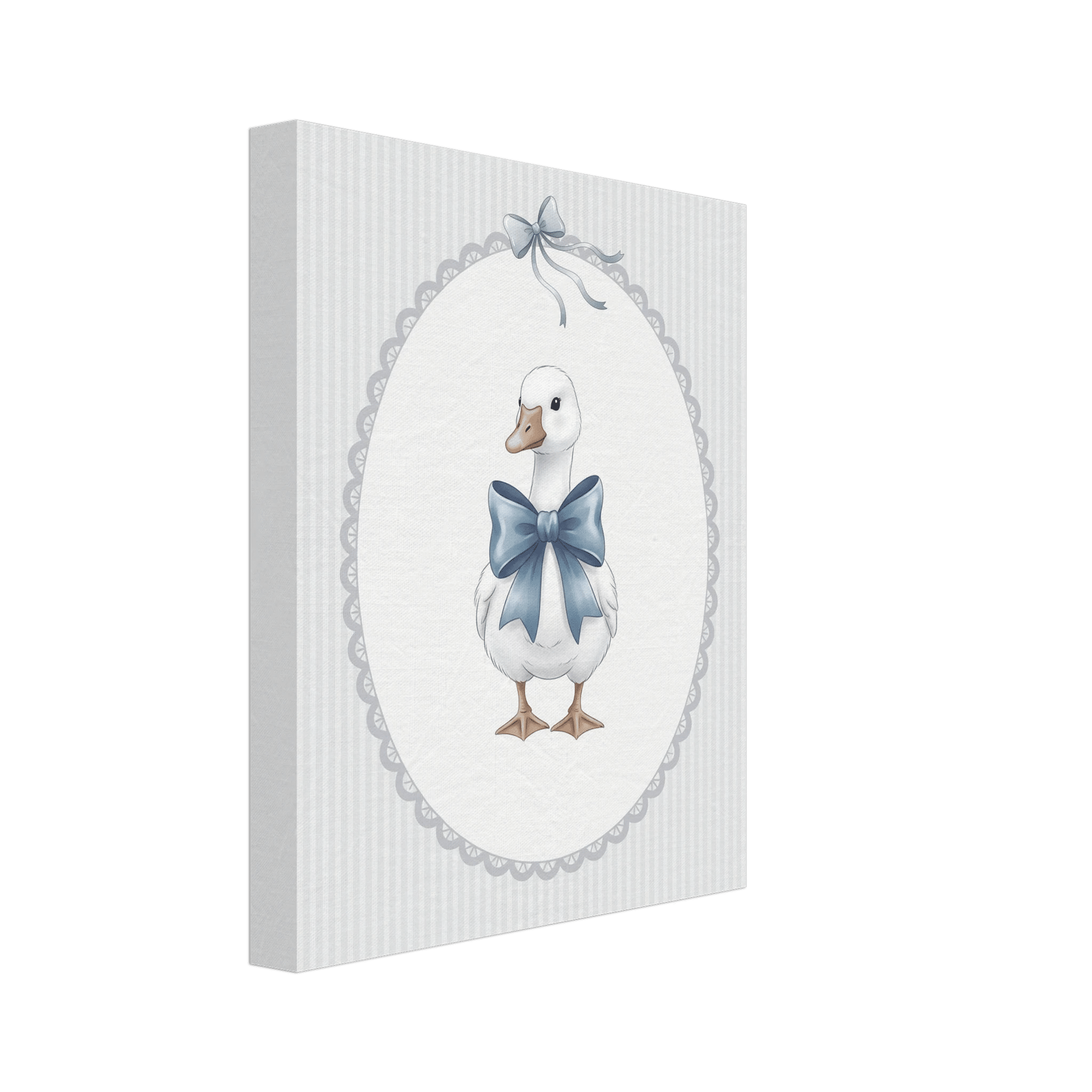 Blue Bow Duck Nursery Poster – Sweet Baby Room Wall Art Print - Evergreen Posters