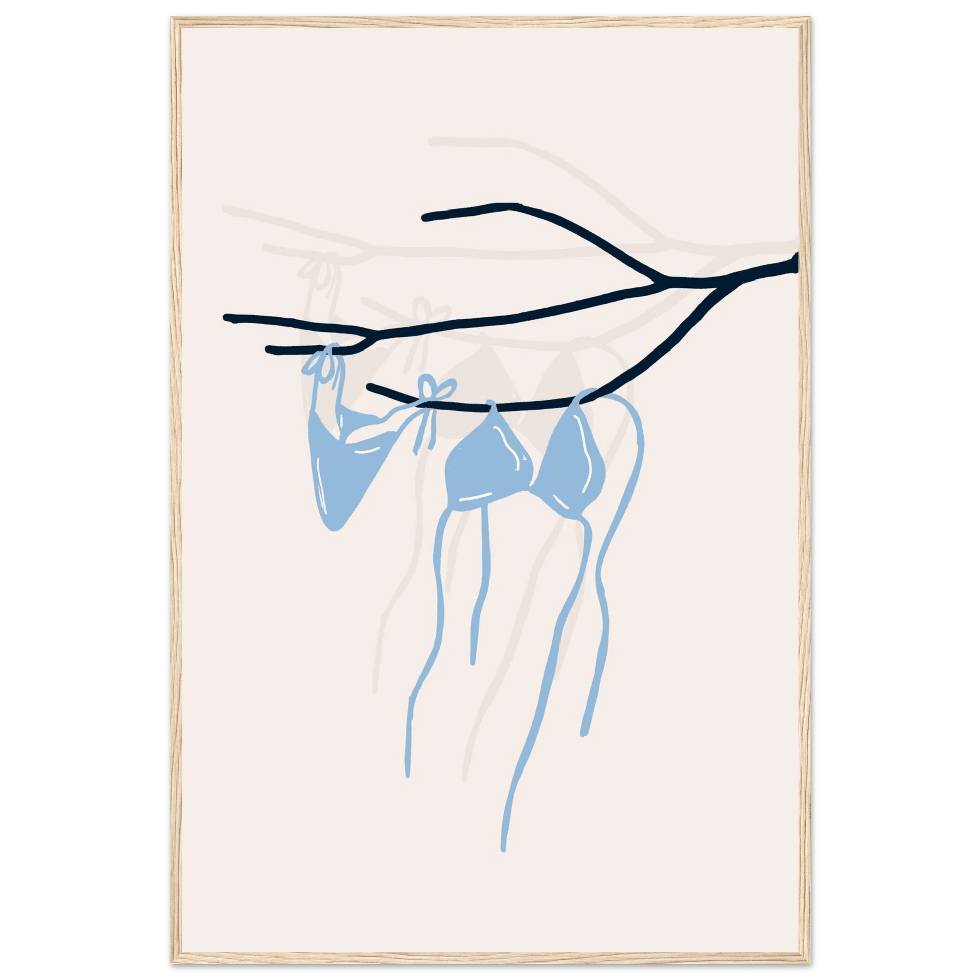 Coastal Bikini Line Art Poster – Minimalist Beach Wall Art Print - Evergreen Posters
