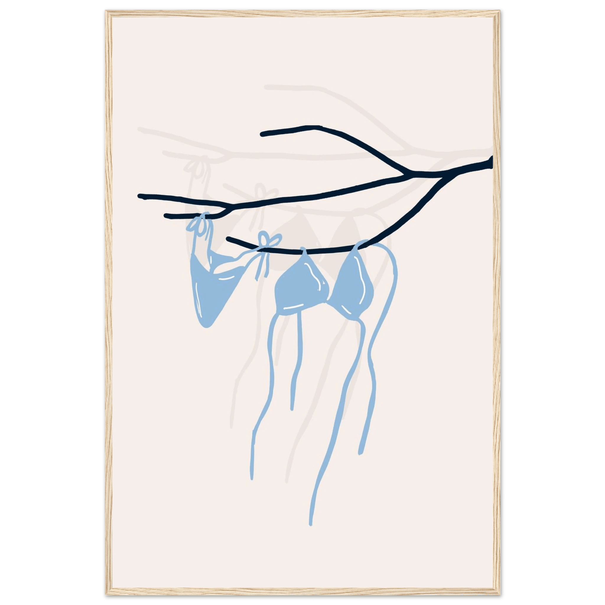 Coastal Bikini Line Art Poster – Minimalist Beach Wall Art Print - Evergreen Posters