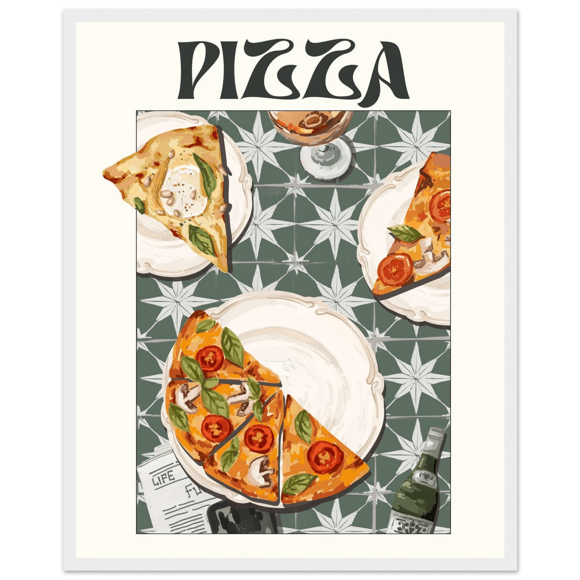 Pizza Poster – Playful Italian Kitchen Wall Art Print (Digital & Printed Options) - Evergreen Posters
