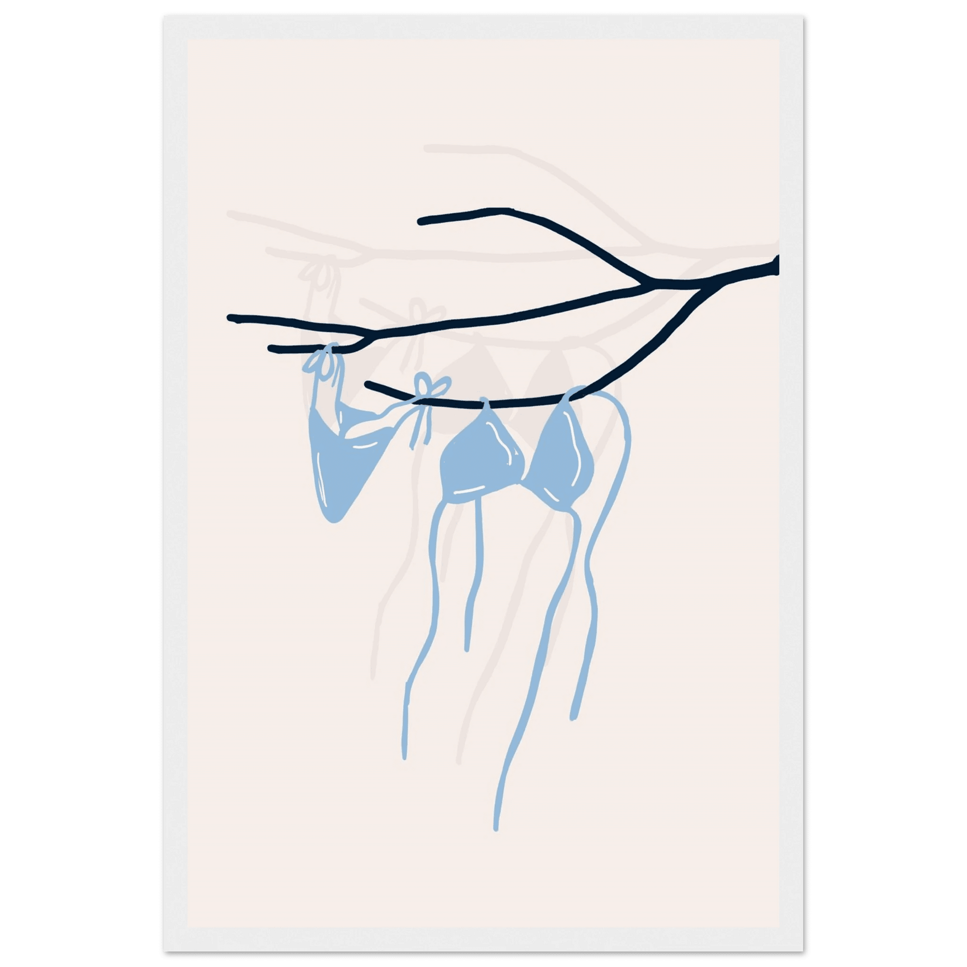 Coastal Bikini Line Art Poster – Minimalist Beach Wall Art Print - Evergreen Posters
