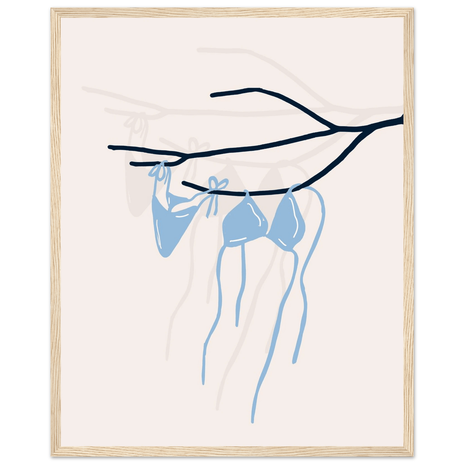 Coastal Bikini Line Art Poster – Minimalist Beach Wall Art Print - Evergreen Posters