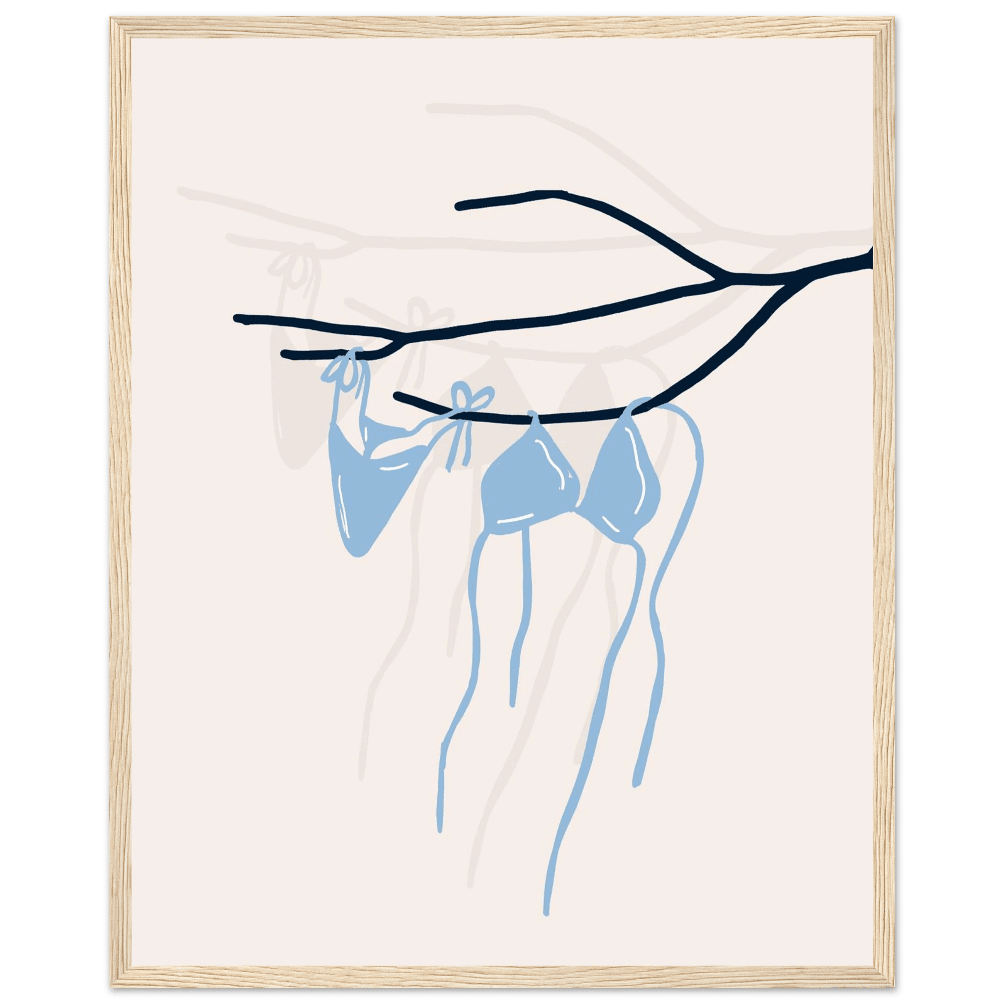 Coastal Bikini Line Art Poster – Minimalist Beach Wall Art Print - Evergreen Posters