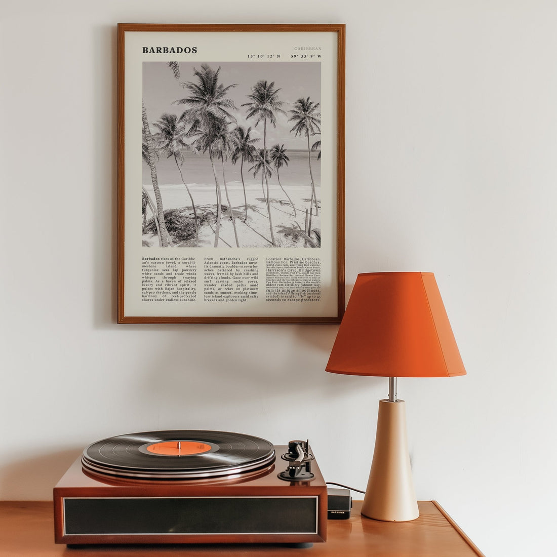 Barbados Poster Black and White – Vintage Caribbean Palm Beach Print (Digital & Printed Options) - Evergreen Posters