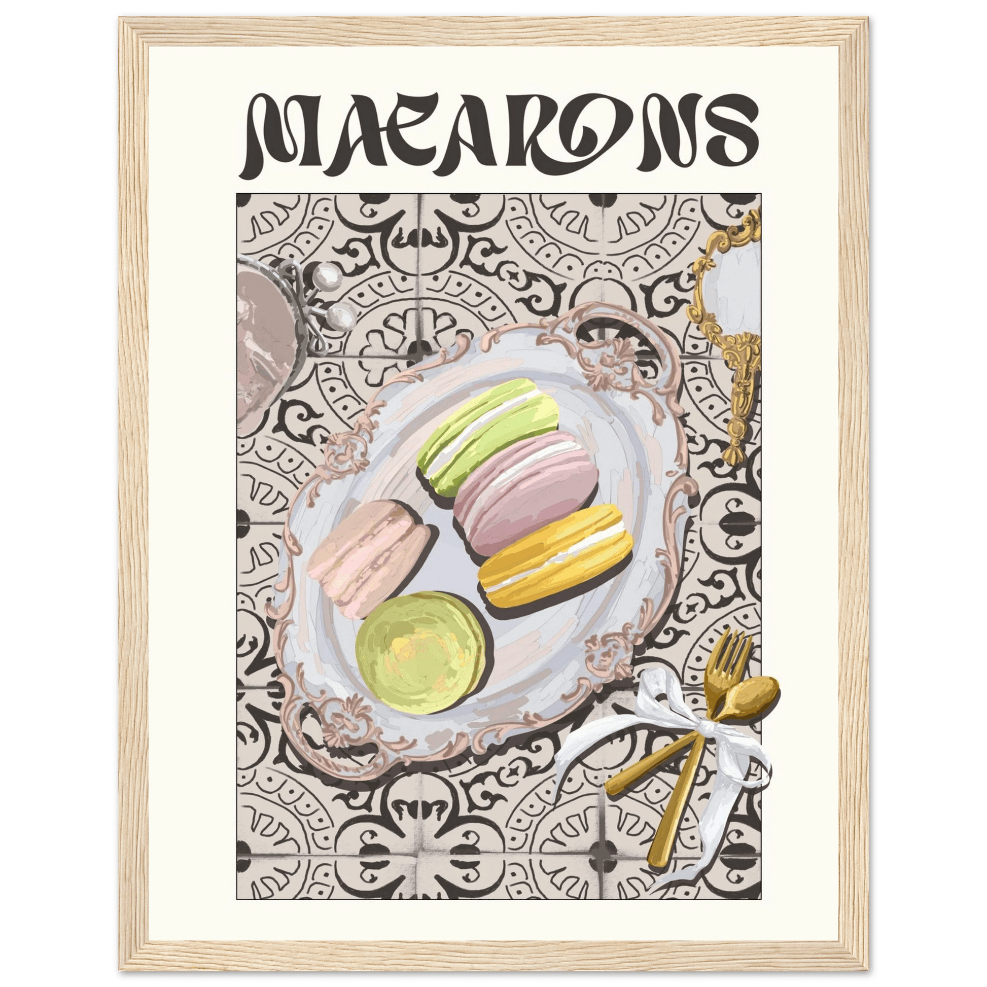Macarons Poster – Playful French Patisserie Kitchen Wall Art Print (Digital & Printed Options) - Evergreen Posters