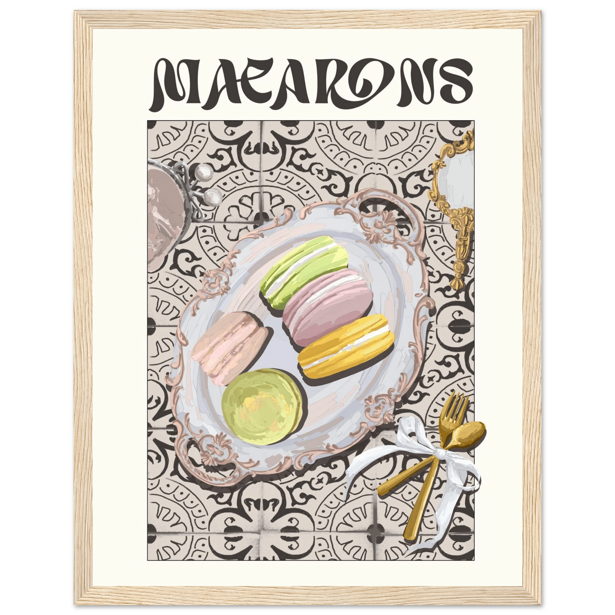 Macarons Poster – Playful French Patisserie Kitchen Wall Art Print (Digital & Printed Options) - Evergreen Posters