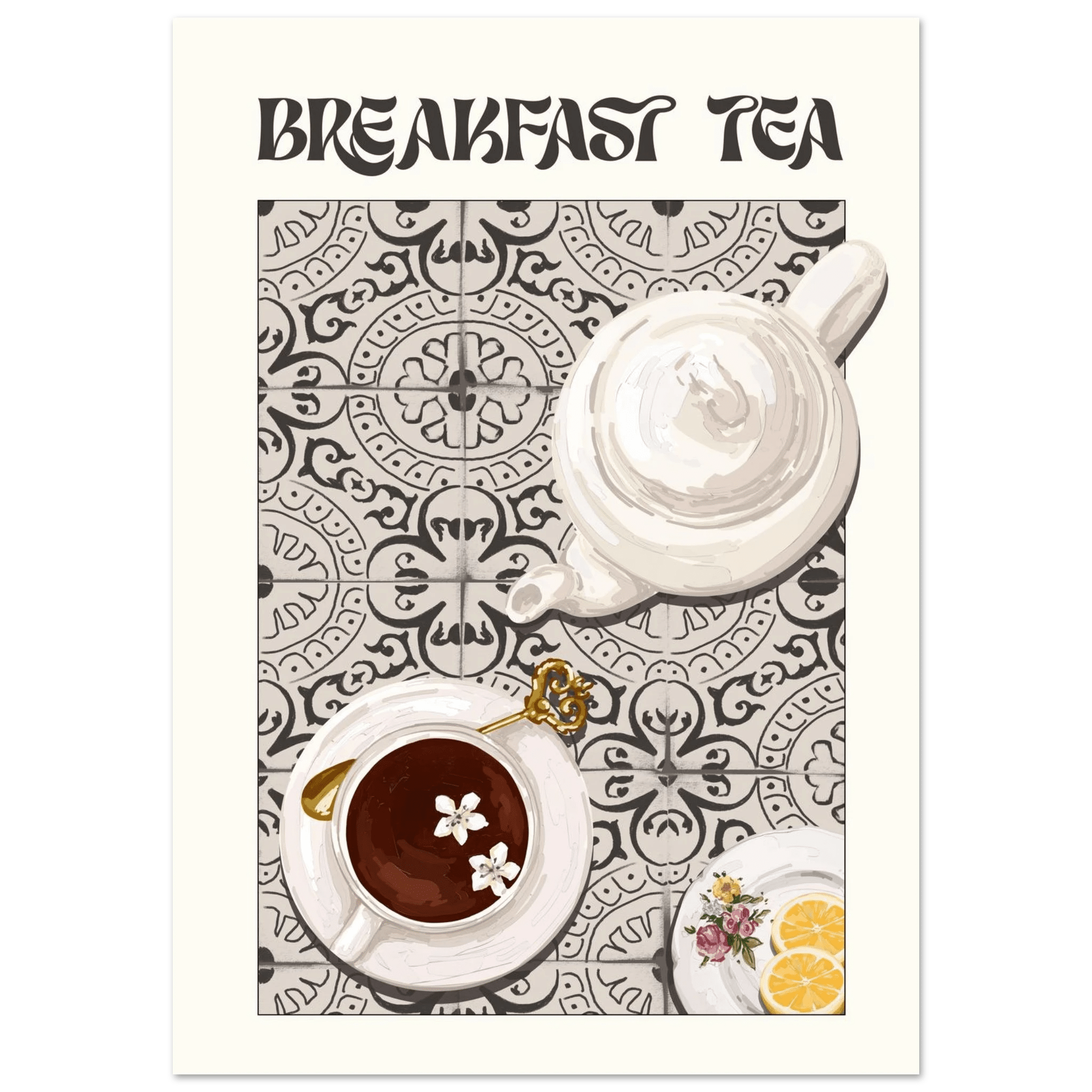 Breakfast Tea Poster – Cozy Kitchen Wall Art Print (Digital & Printed Options) - Evergreen Posters