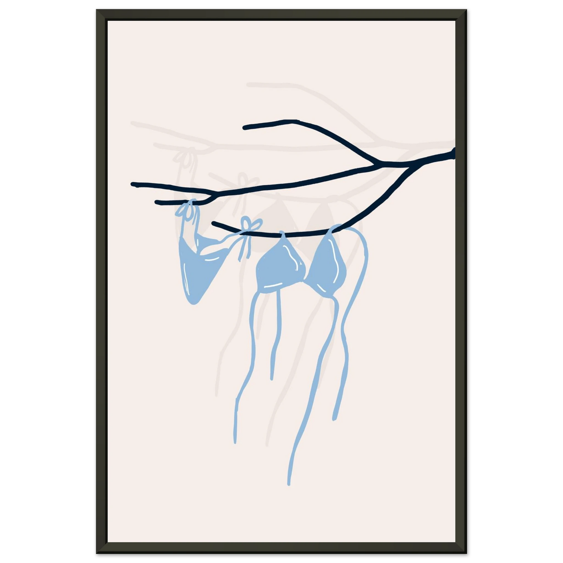 Coastal Bikini Line Art Poster – Minimalist Beach Wall Art Print - Evergreen Posters