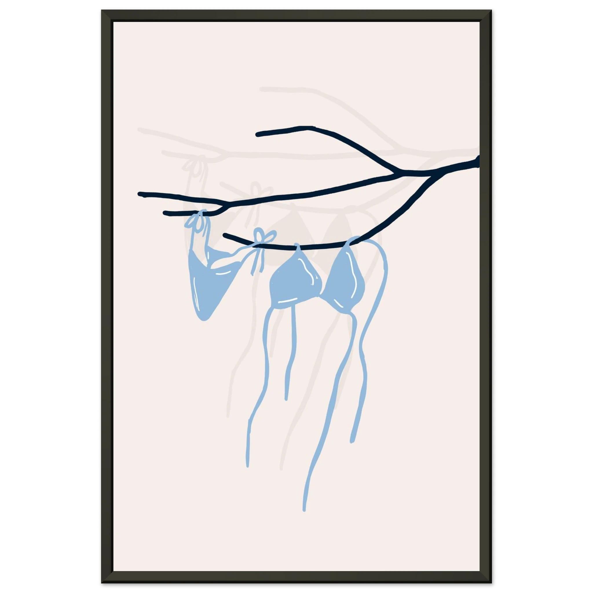Coastal Bikini Line Art Poster – Minimalist Beach Wall Art Print - Evergreen Posters