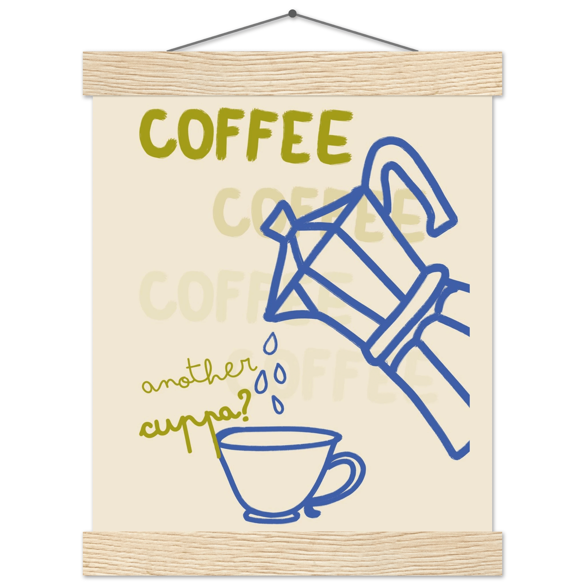 Coffee Print | Another Cuppa Moka Pot Wall Art | Kitchen Coffee Poster - Evergreen Posters