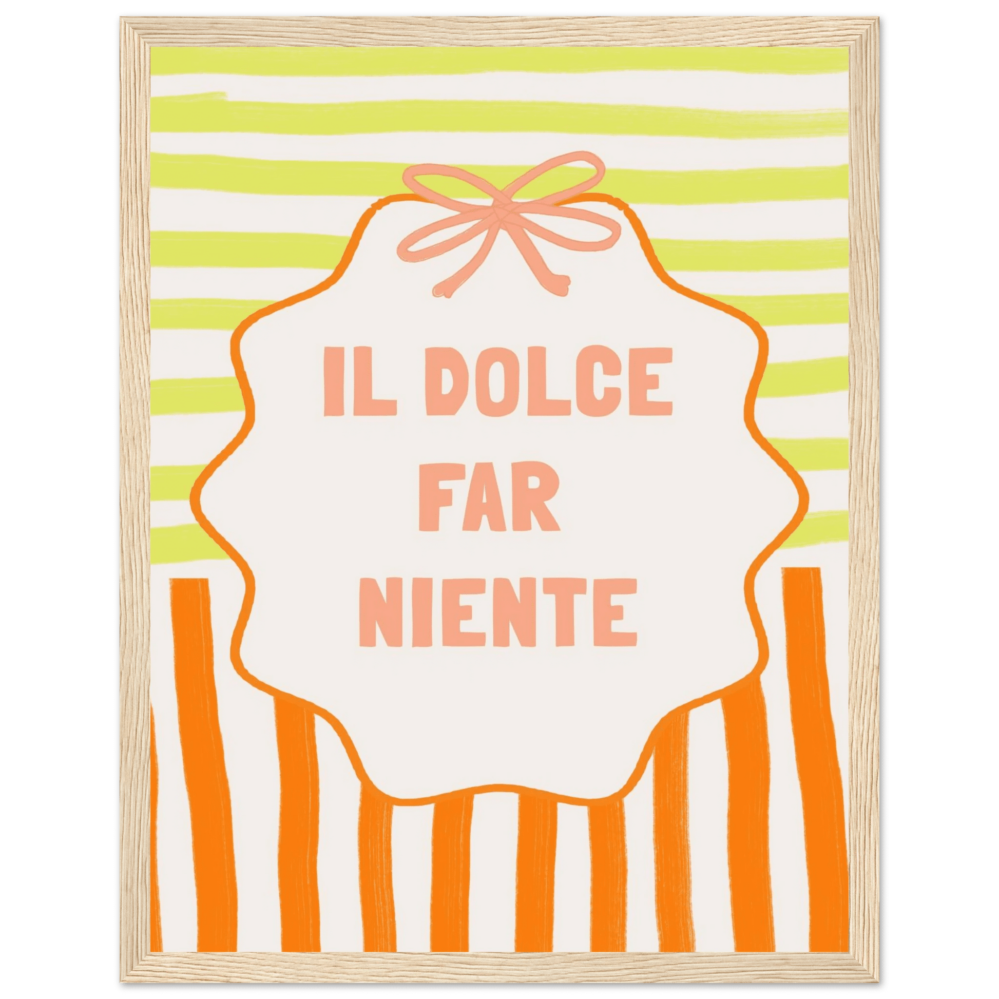 Il Dolce Far Niente Italian Print | Coquette Stripe Wall Art - Evergreen Posters