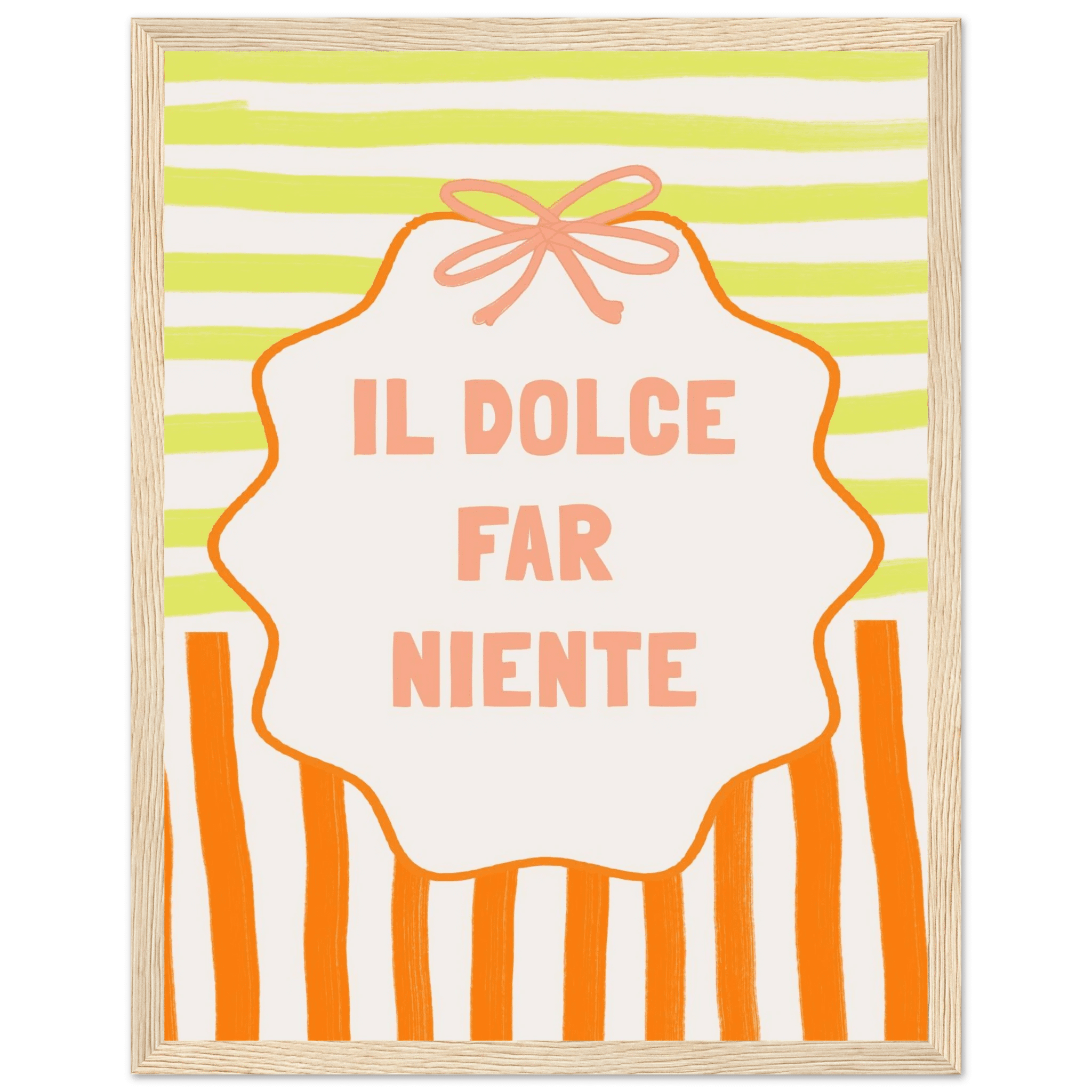 Il Dolce Far Niente Italian Print | Coquette Stripe Wall Art - Evergreen Posters