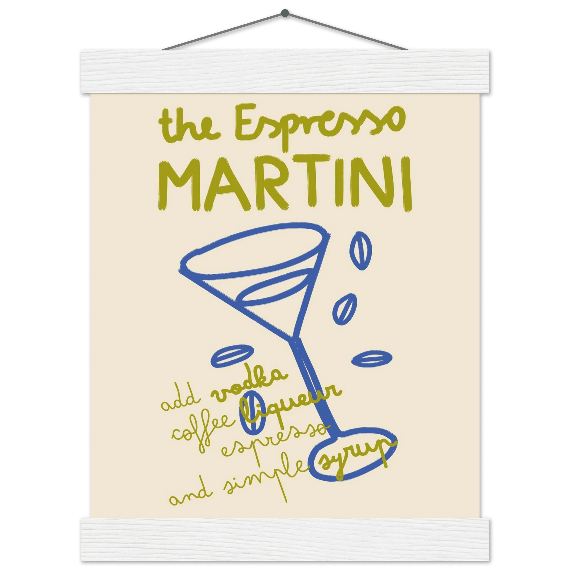 Espresso Martini Print | Cocktail Recipe Wall Art | Kitchen Bar Poster - Evergreen Posters