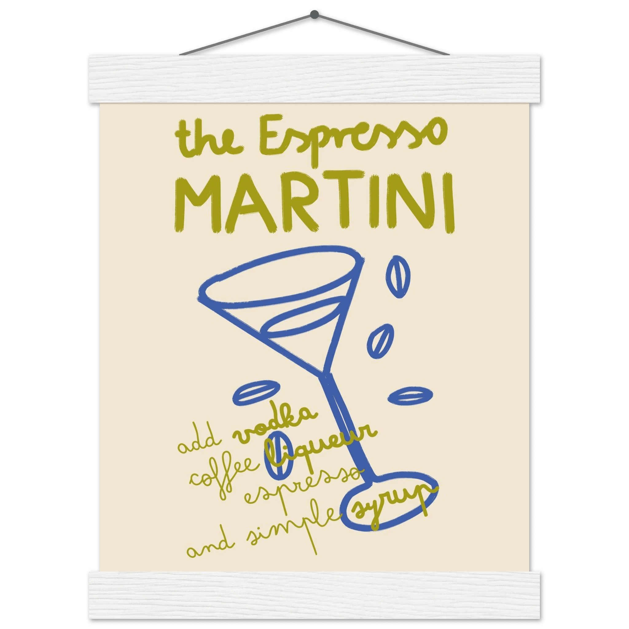 Espresso Martini Print | Cocktail Recipe Wall Art | Kitchen Bar Poster - Evergreen Posters