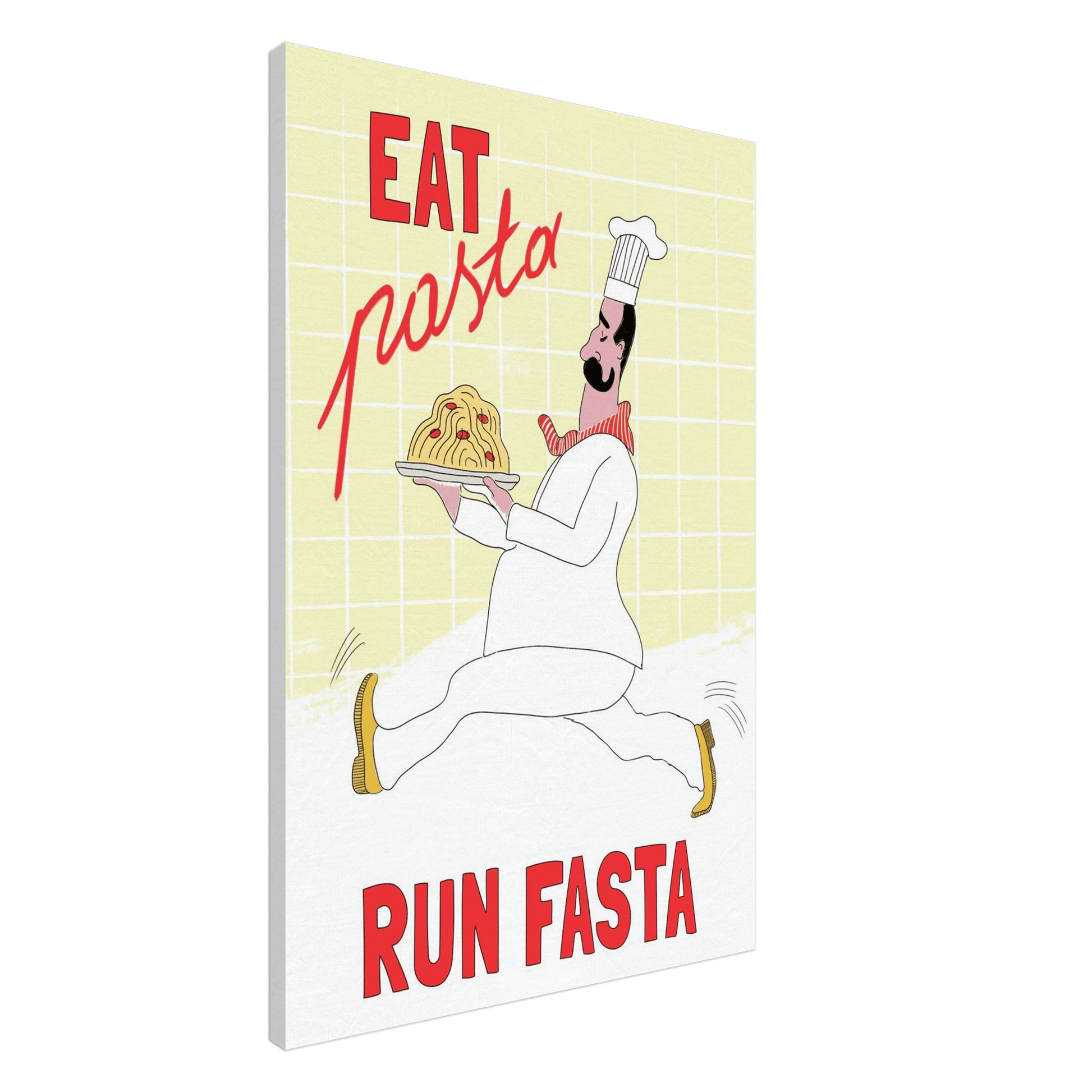 Eat Pasta Run Fasta Poster – Playful Kitchen Wall Art Print (Digital & Printed Options) - Evergreen Posters