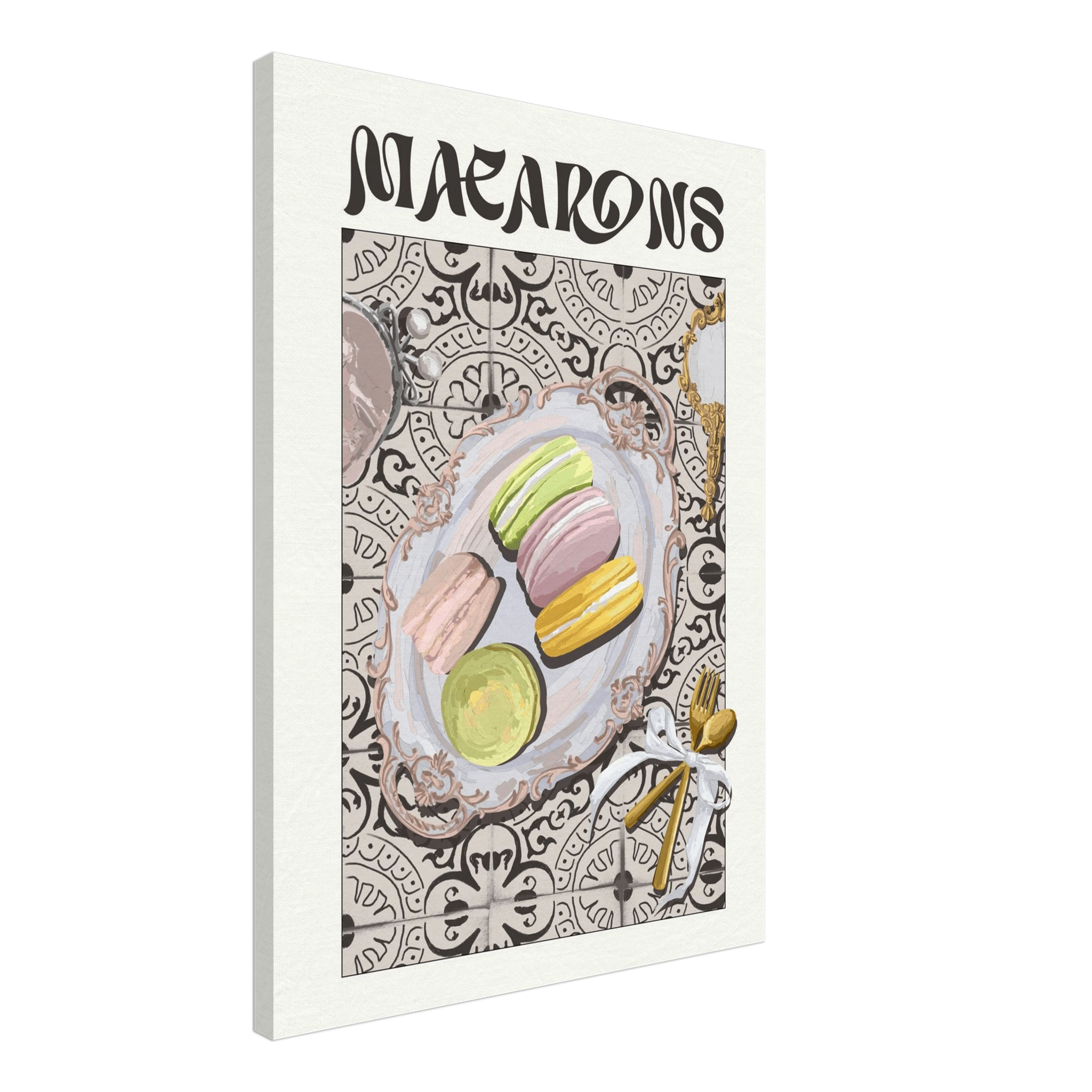 Macarons Poster – Playful French Patisserie Kitchen Wall Art Print (Digital & Printed Options) - Evergreen Posters
