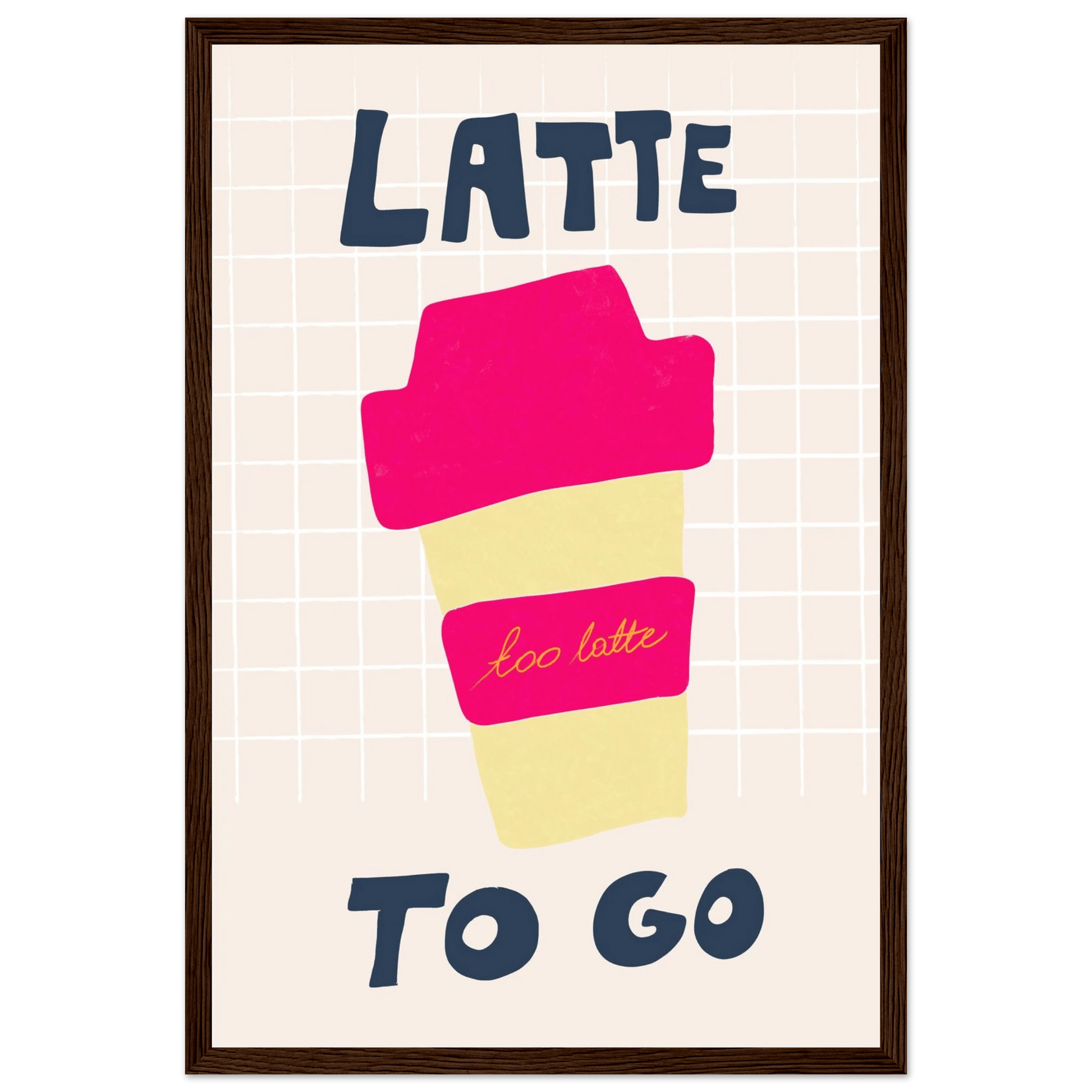 Latte To Go Poster – Playful Coffee Kitchen Wall Art Print (Digital & Printed Options) - Evergreen Posters