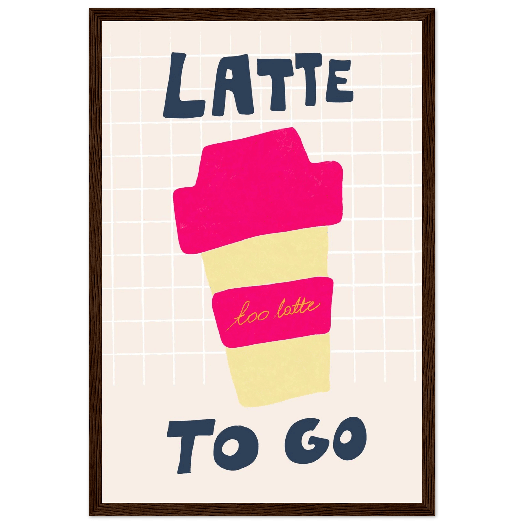 Latte To Go Poster – Playful Coffee Kitchen Wall Art Print (Digital & Printed Options) - Evergreen Posters