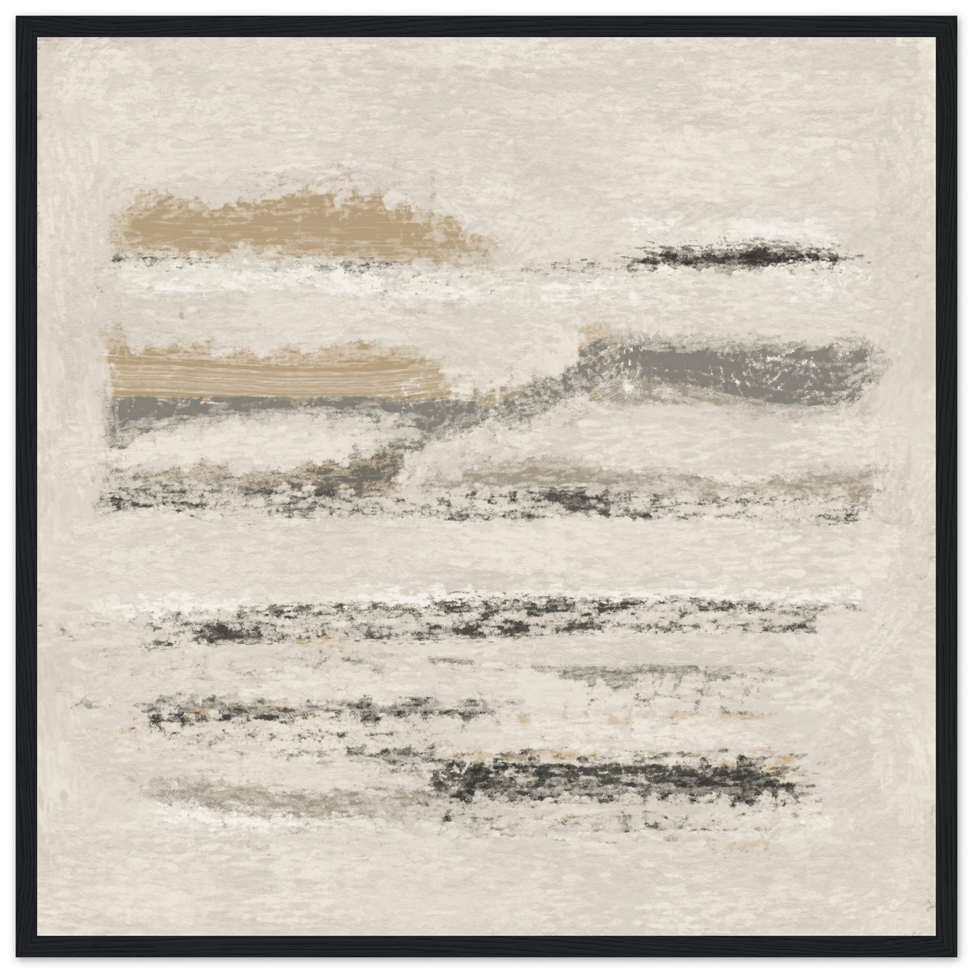Neutral Abstract Poster | Beige Textured Brushstroke Wall Art | Minimalist Living Room Print - Evergreen Posters