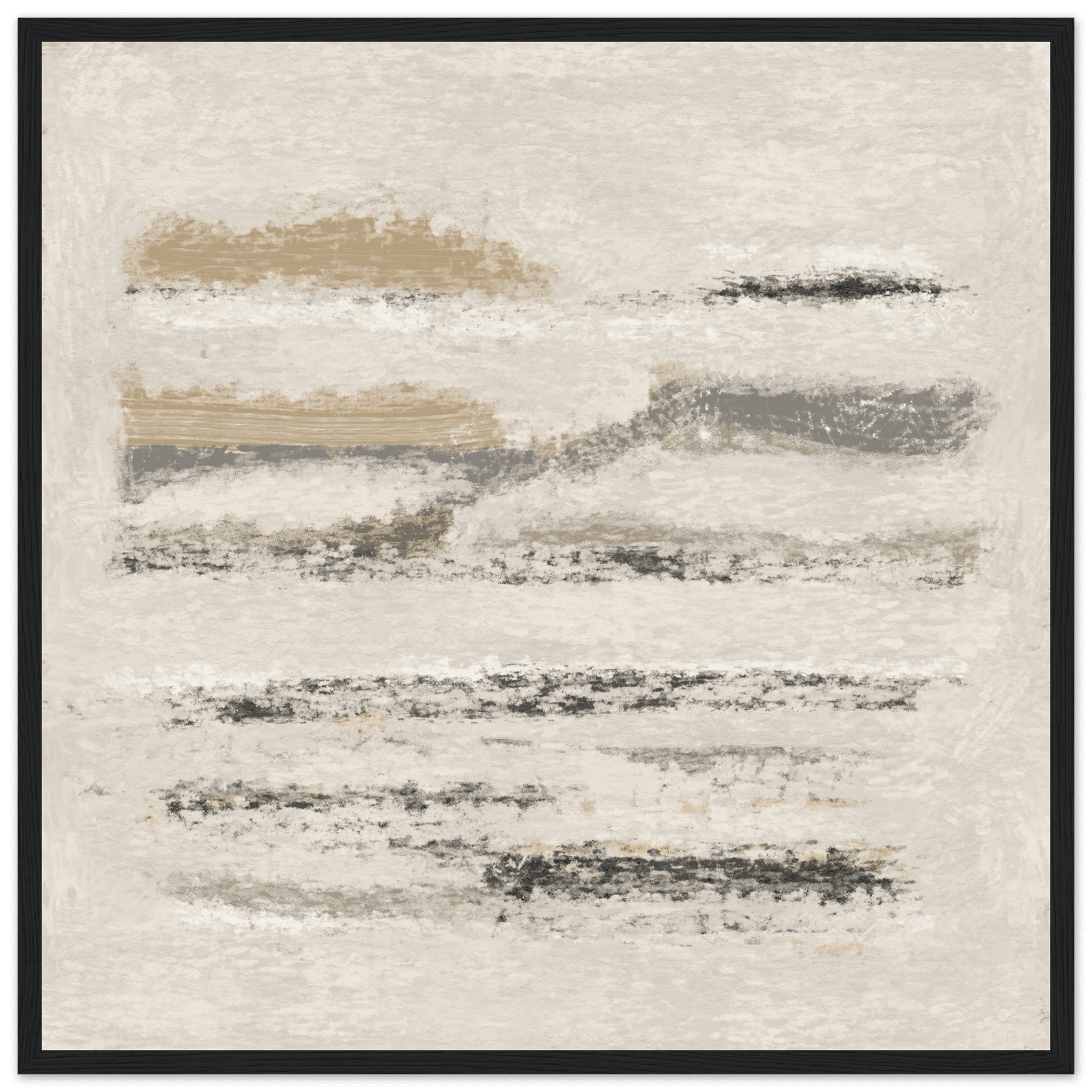 Neutral Abstract Poster | Beige Textured Brushstroke Wall Art | Minimalist Living Room Print - Evergreen Posters