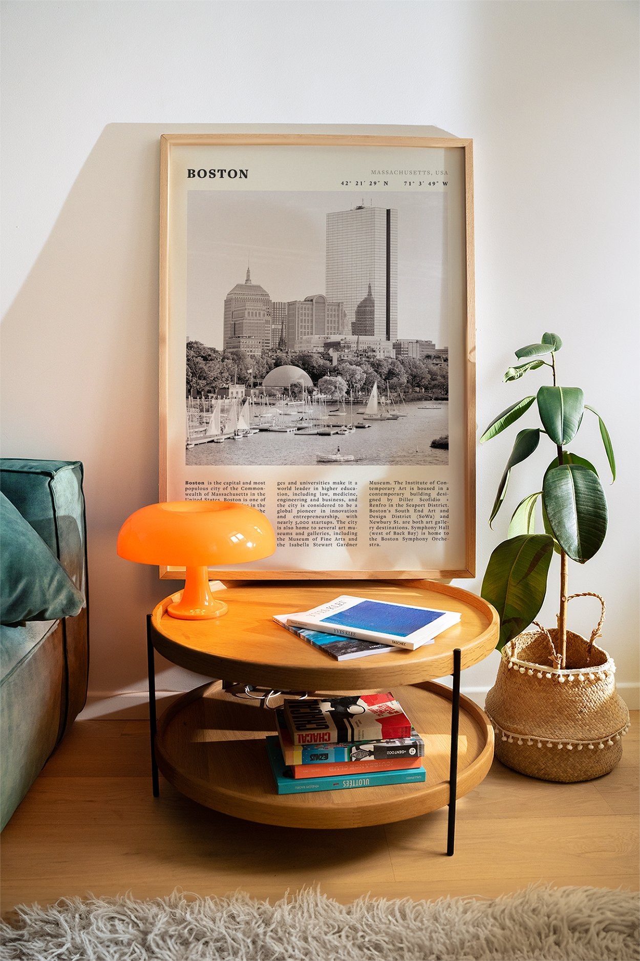Boston Poster | Black & White Charles River Skyline Wall Art | Massachusetts Print - Evergreen Posters