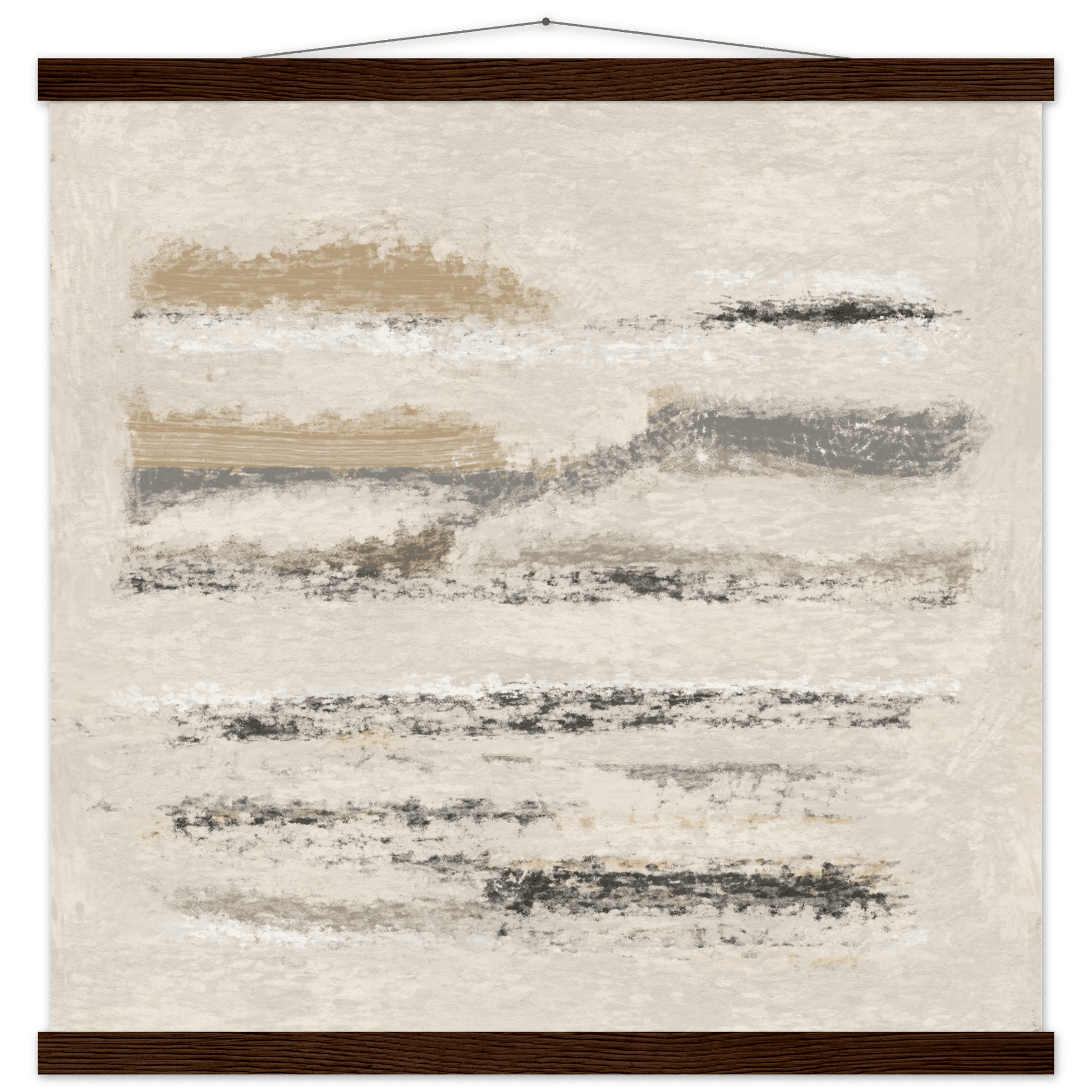 Neutral Abstract Poster | Beige Textured Brushstroke Wall Art | Minimalist Living Room Print - Evergreen Posters