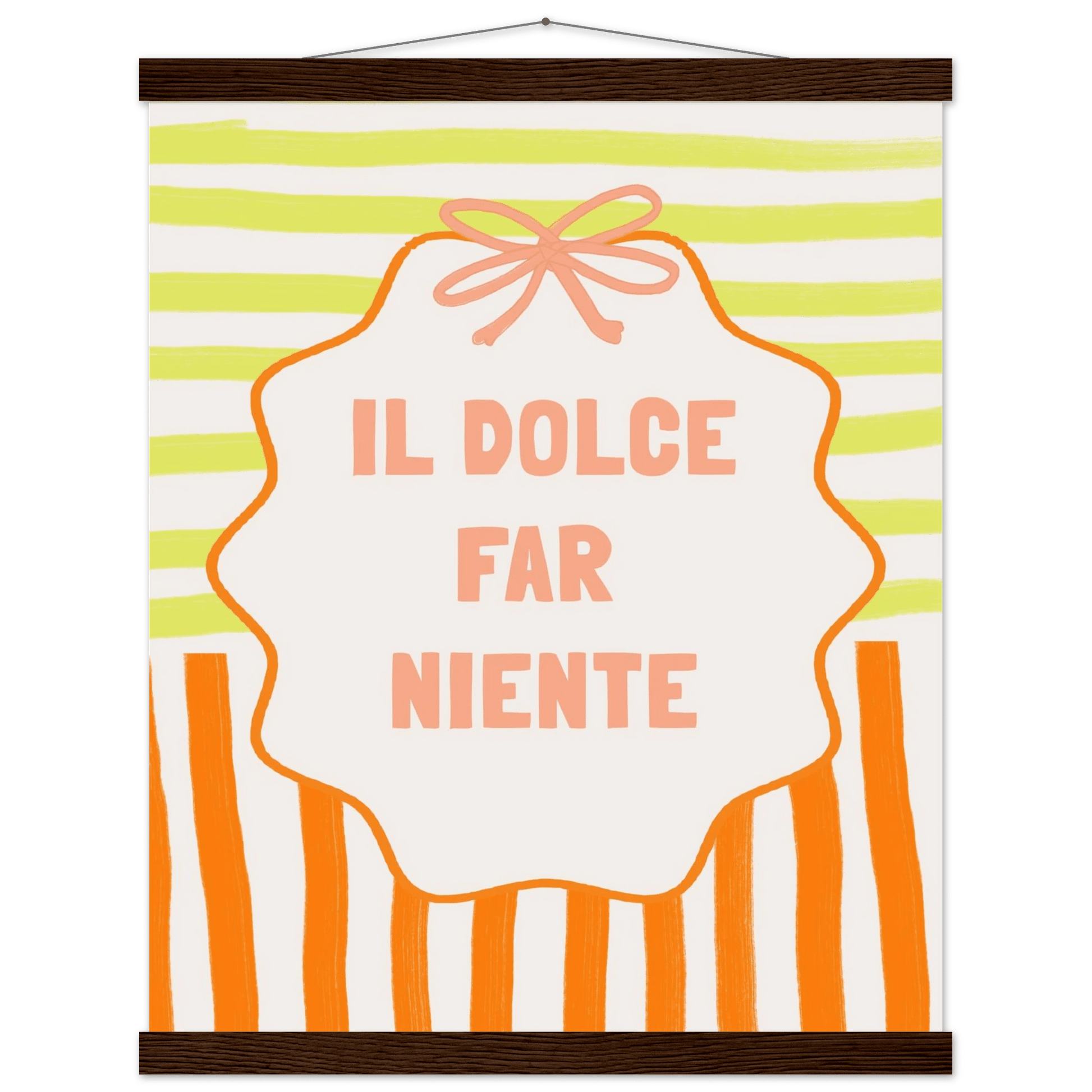 Il Dolce Far Niente Italian Print | Coquette Stripe Wall Art - Evergreen Posters