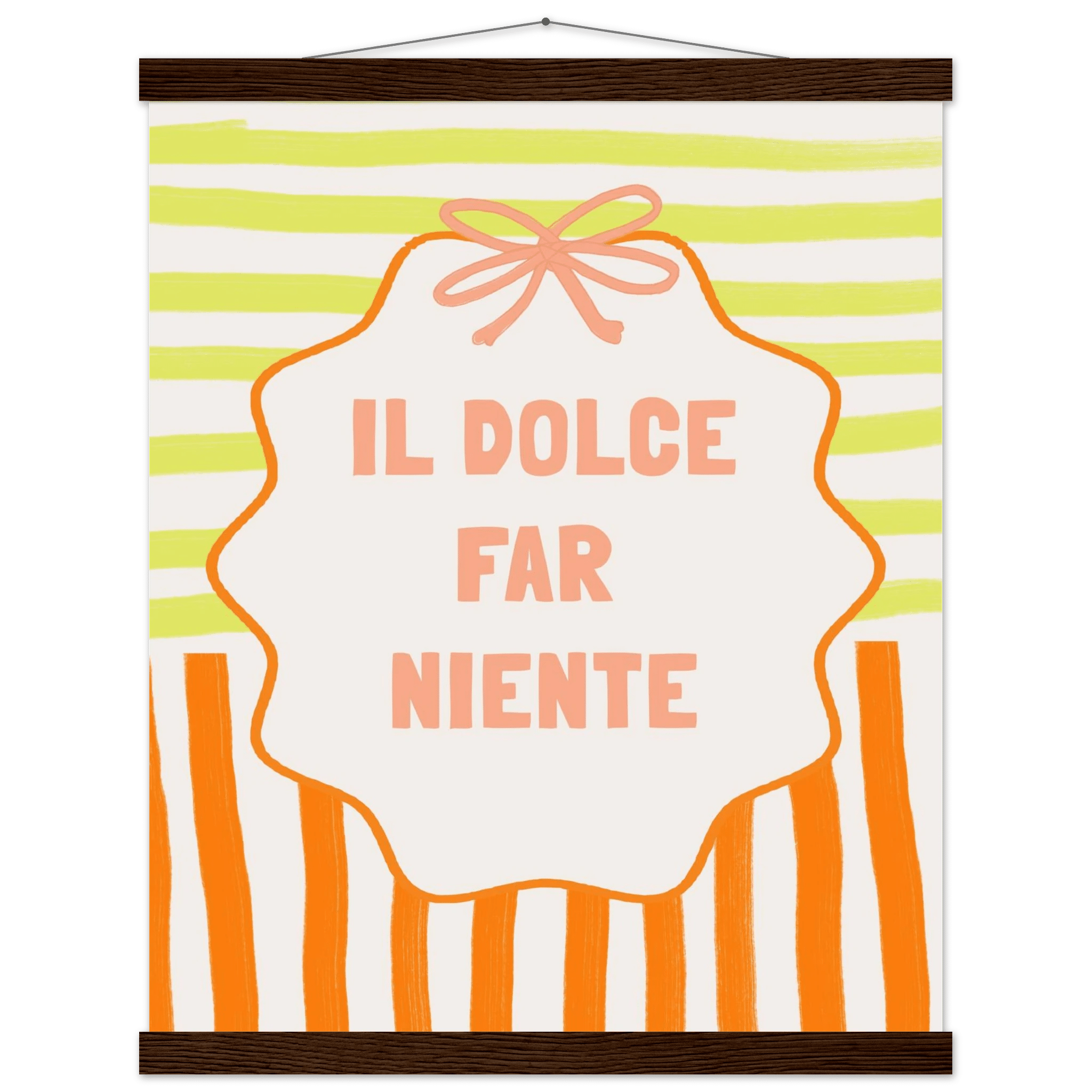 Il Dolce Far Niente Italian Print | Coquette Stripe Wall Art - Evergreen Posters
