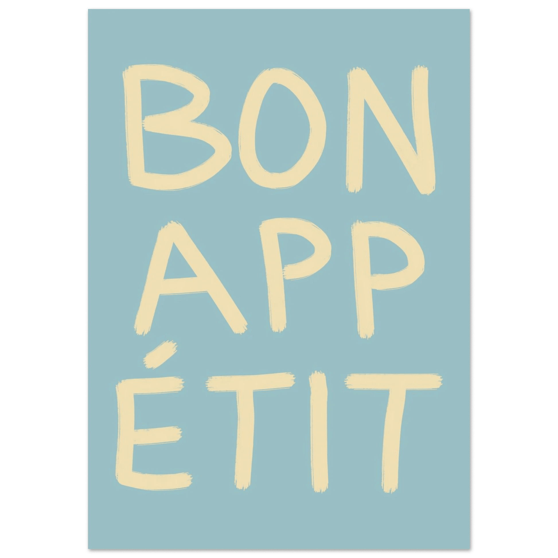 Bon Appétit Kitchen Poster | French Typography Wall Art | Retro Dining Room Print Decor - Evergreen Posters