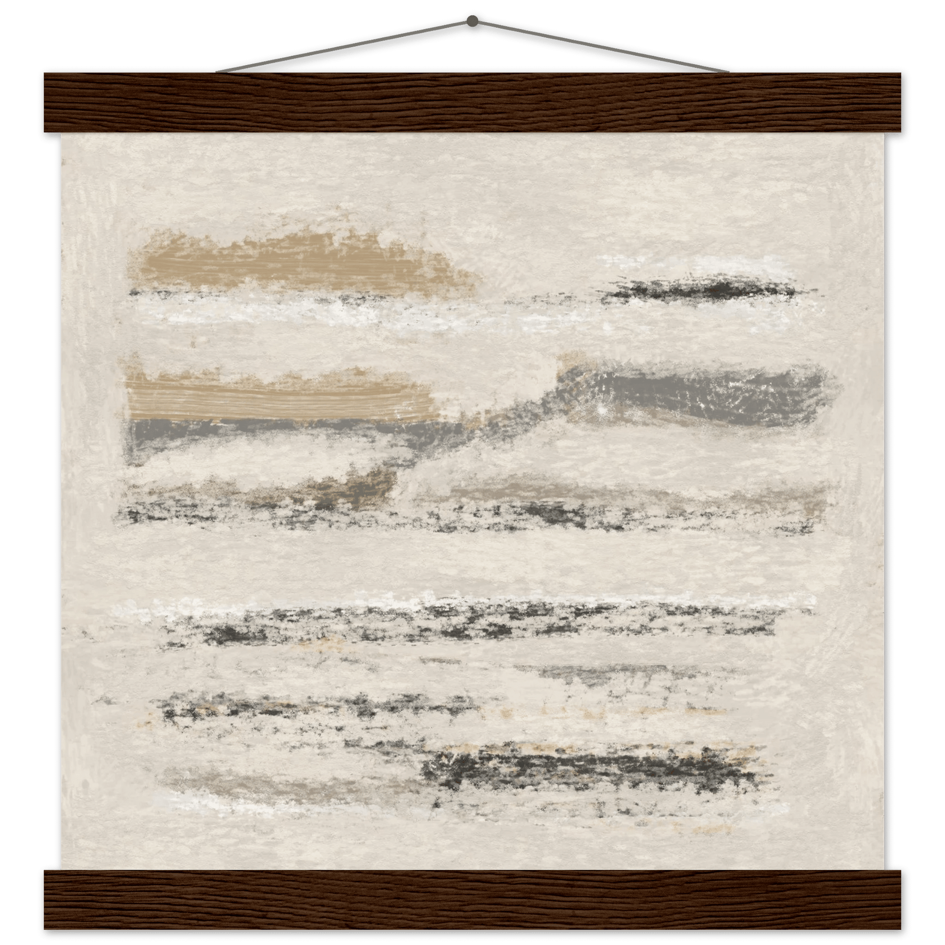 Neutral Abstract Poster | Beige Textured Brushstroke Wall Art | Minimalist Living Room Print - Evergreen Posters