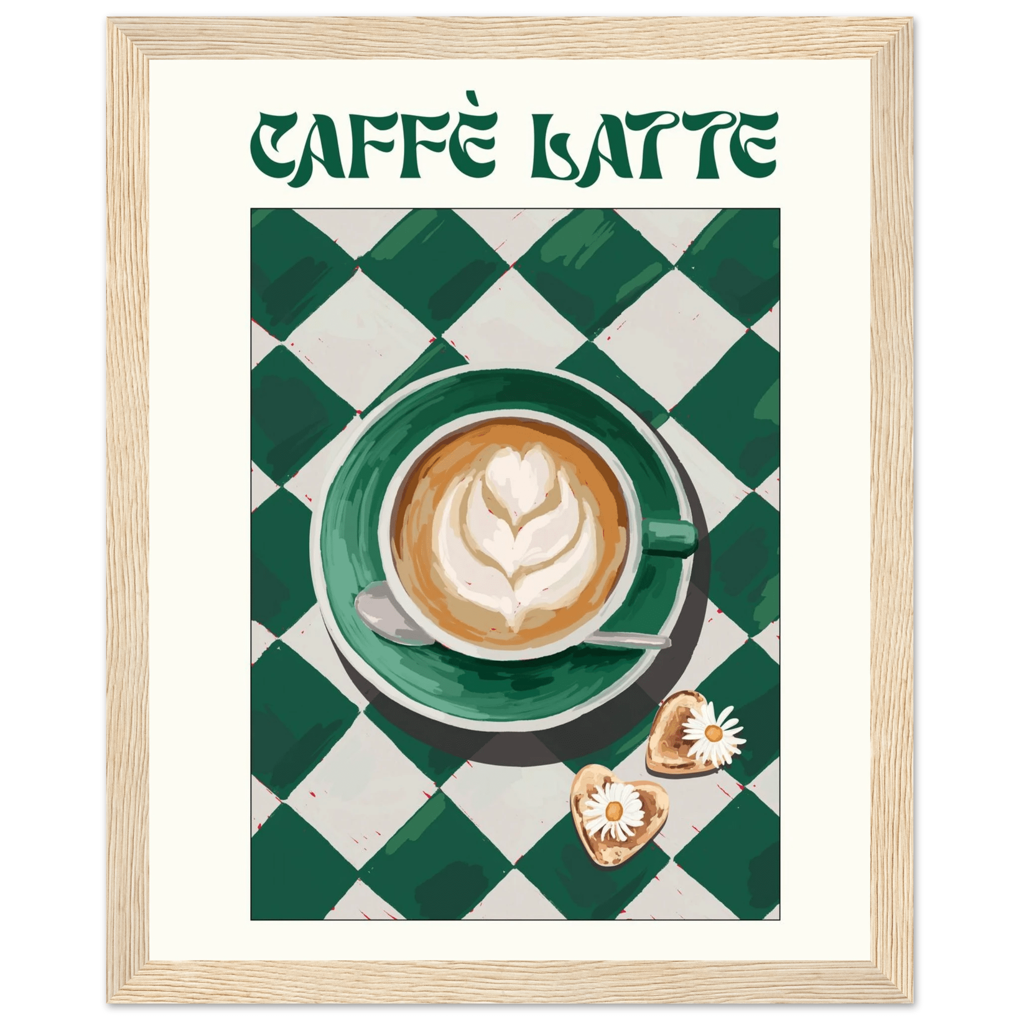 Caffè Latte Poster – Playful Coffee Kitchen Wall Art Print (Digital & Printed Options) - Evergreen Posters