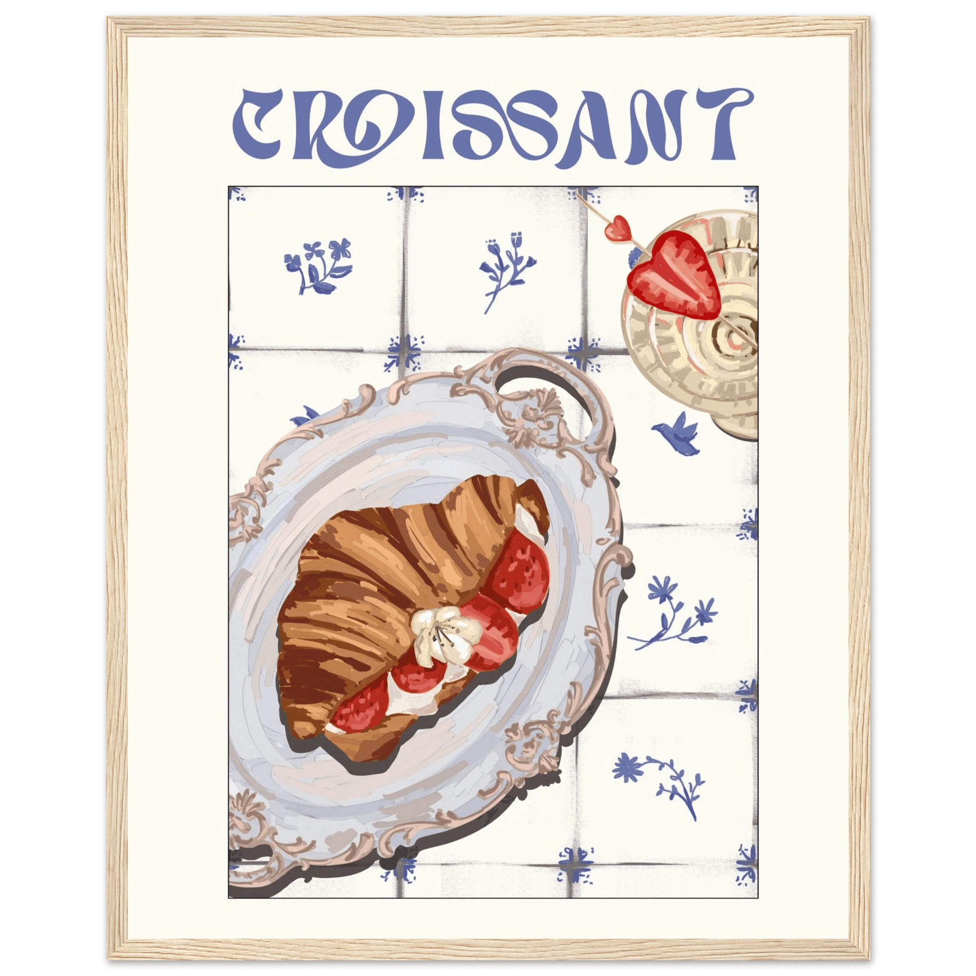 Croissant Poster – Charming French Breakfast Kitchen Wall Art Print (Digital & Printed Options) - Evergreen Posters