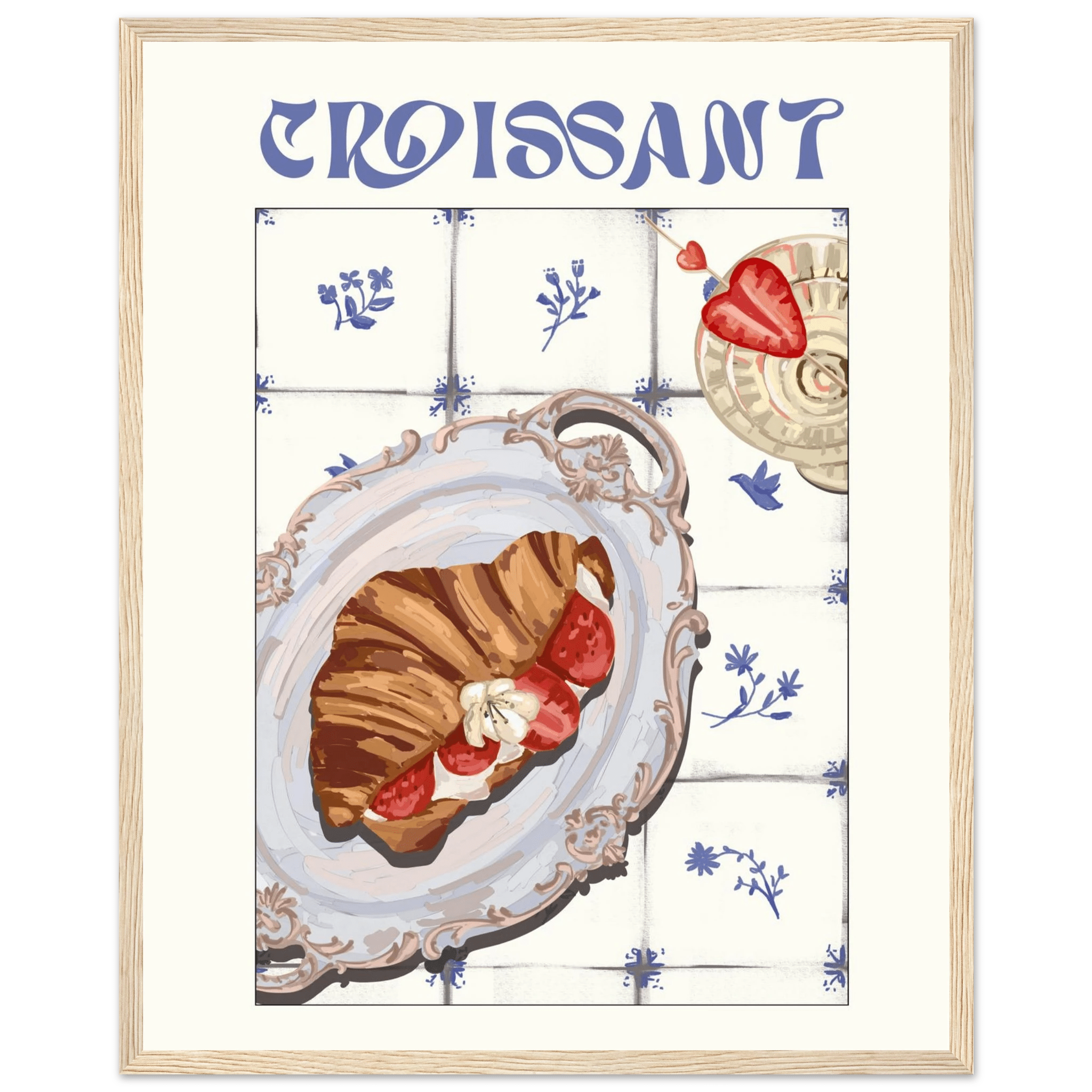 Croissant Poster – Charming French Breakfast Kitchen Wall Art Print (Digital & Printed Options) - Evergreen Posters