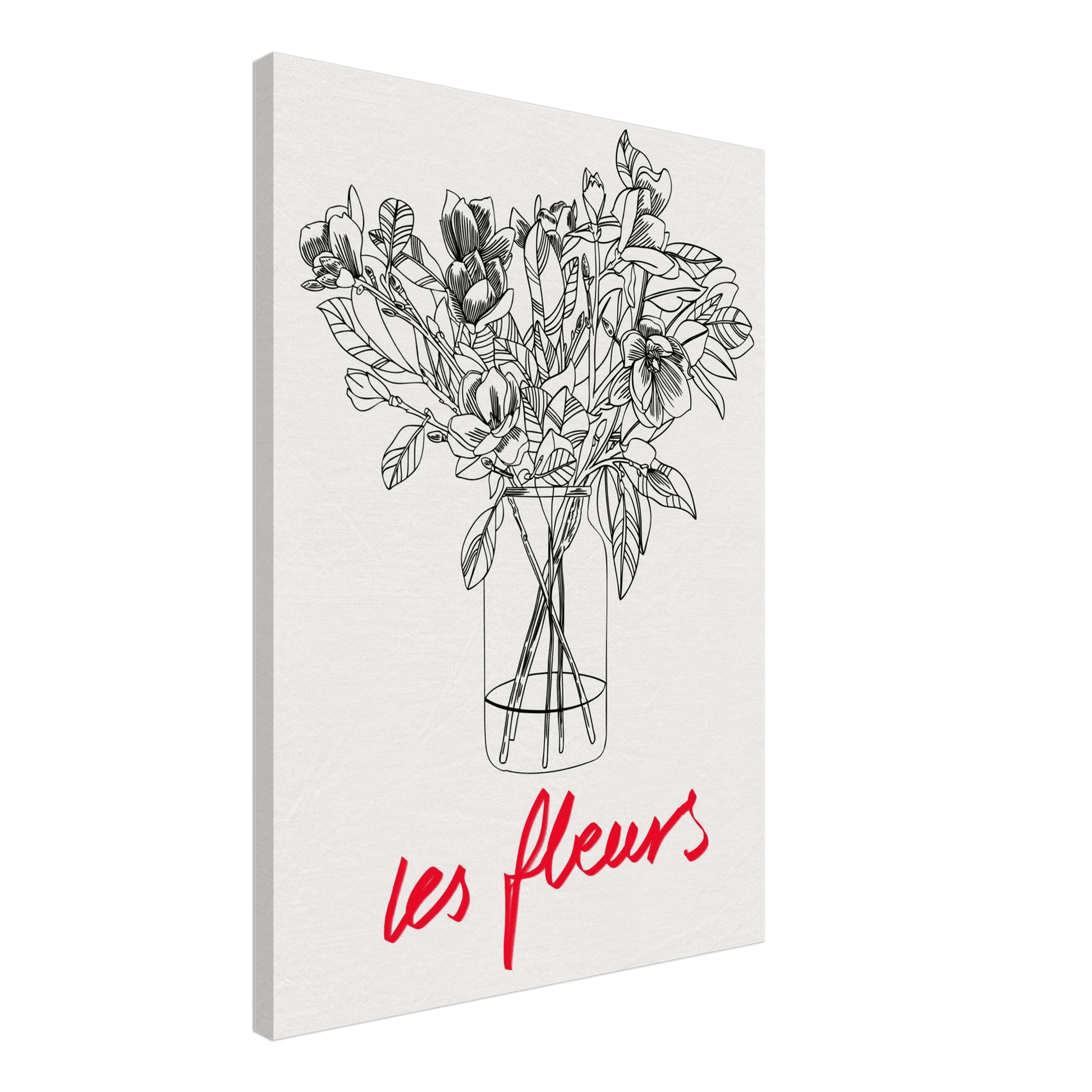 Les Fleurs Botanical Poster | French Flower Line Art Print | Minimalist Floral Wall Decor - Evergreen Posters