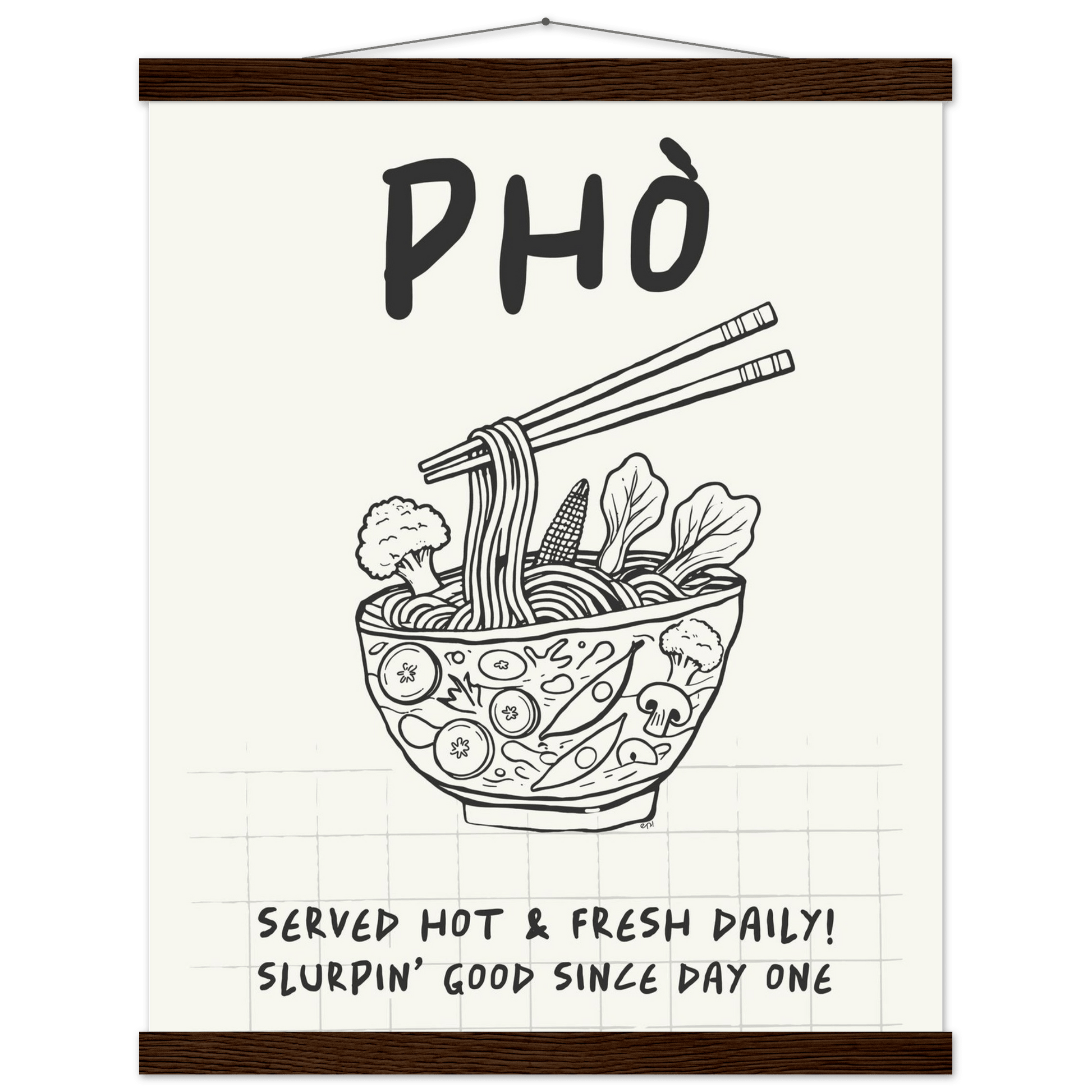 Pho Poster – Slurpin’ Good Vietnamese Kitchen Wall Art Print (Digital & Printed Options) - Evergreen Posters