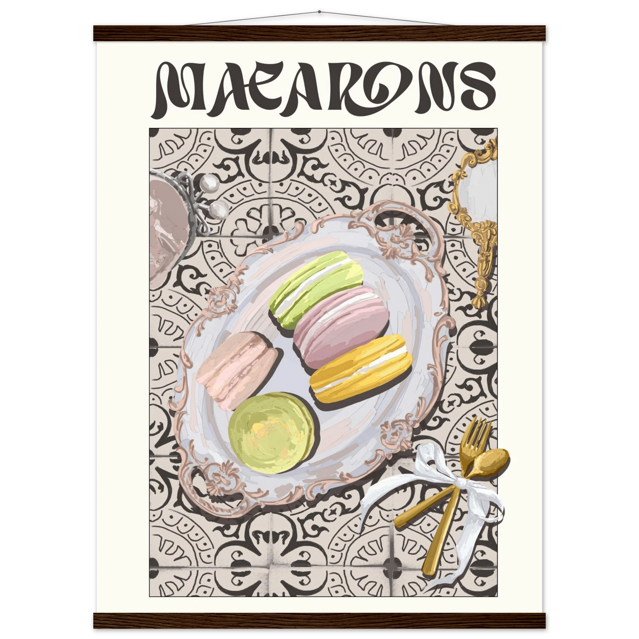 Macarons Poster – Playful French Patisserie Kitchen Wall Art Print (Digital & Printed Options) - Evergreen Posters