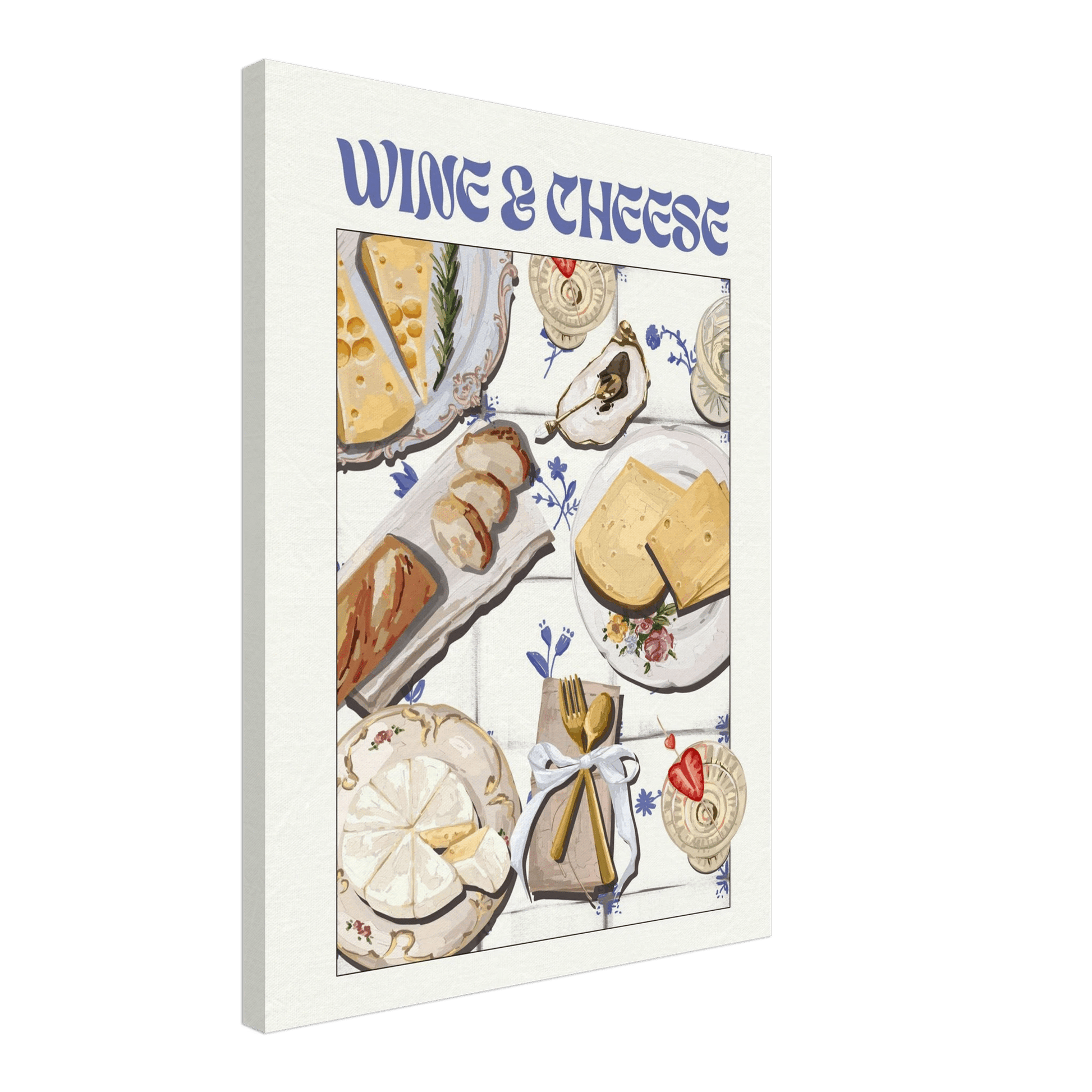 Wine & Cheese Poster – Elegant Kitchen & Dining Wall Art Print (Digital & Printed Options) - Evergreen Posters