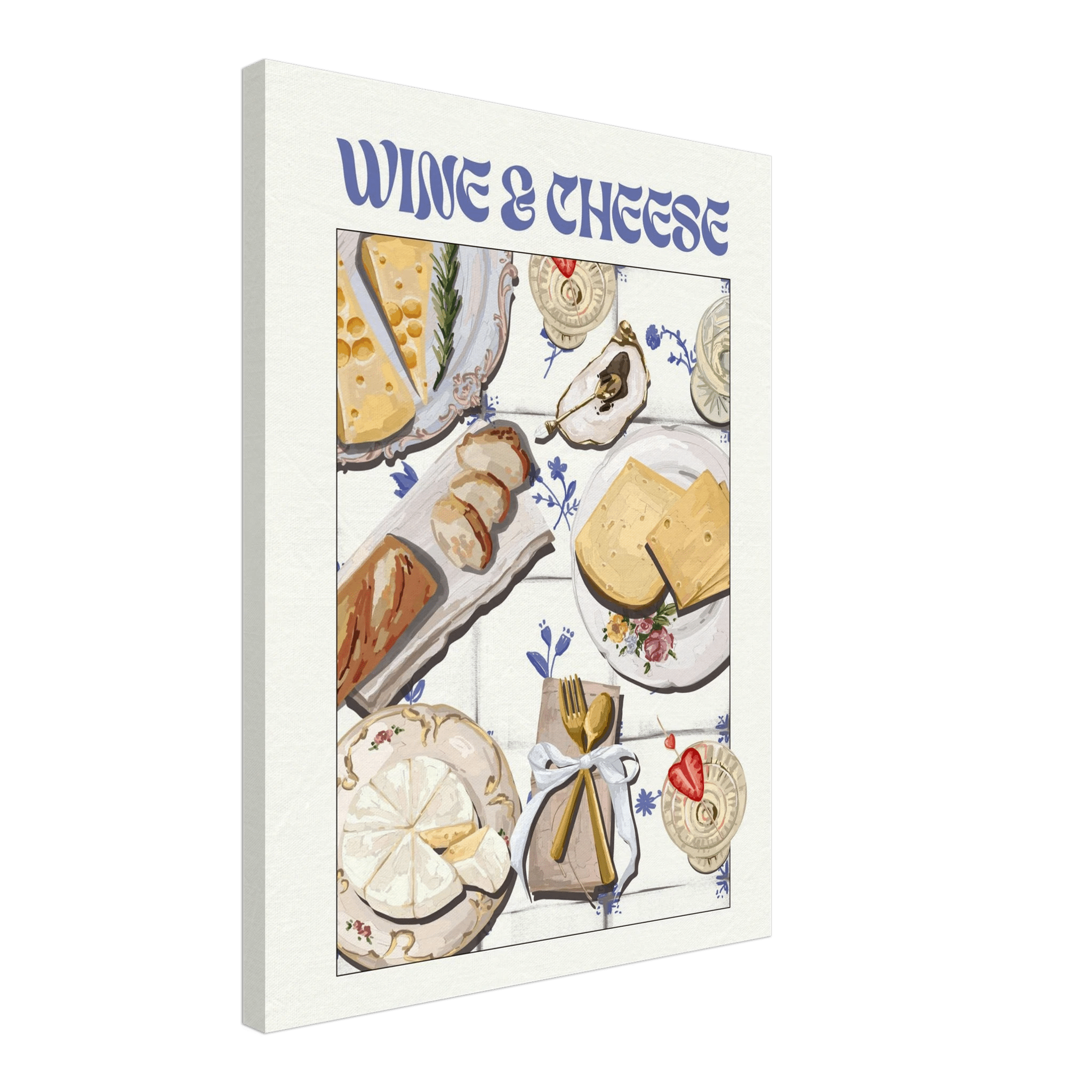 Wine & Cheese Poster – Elegant Kitchen & Dining Wall Art Print (Digital & Printed Options) - Evergreen Posters