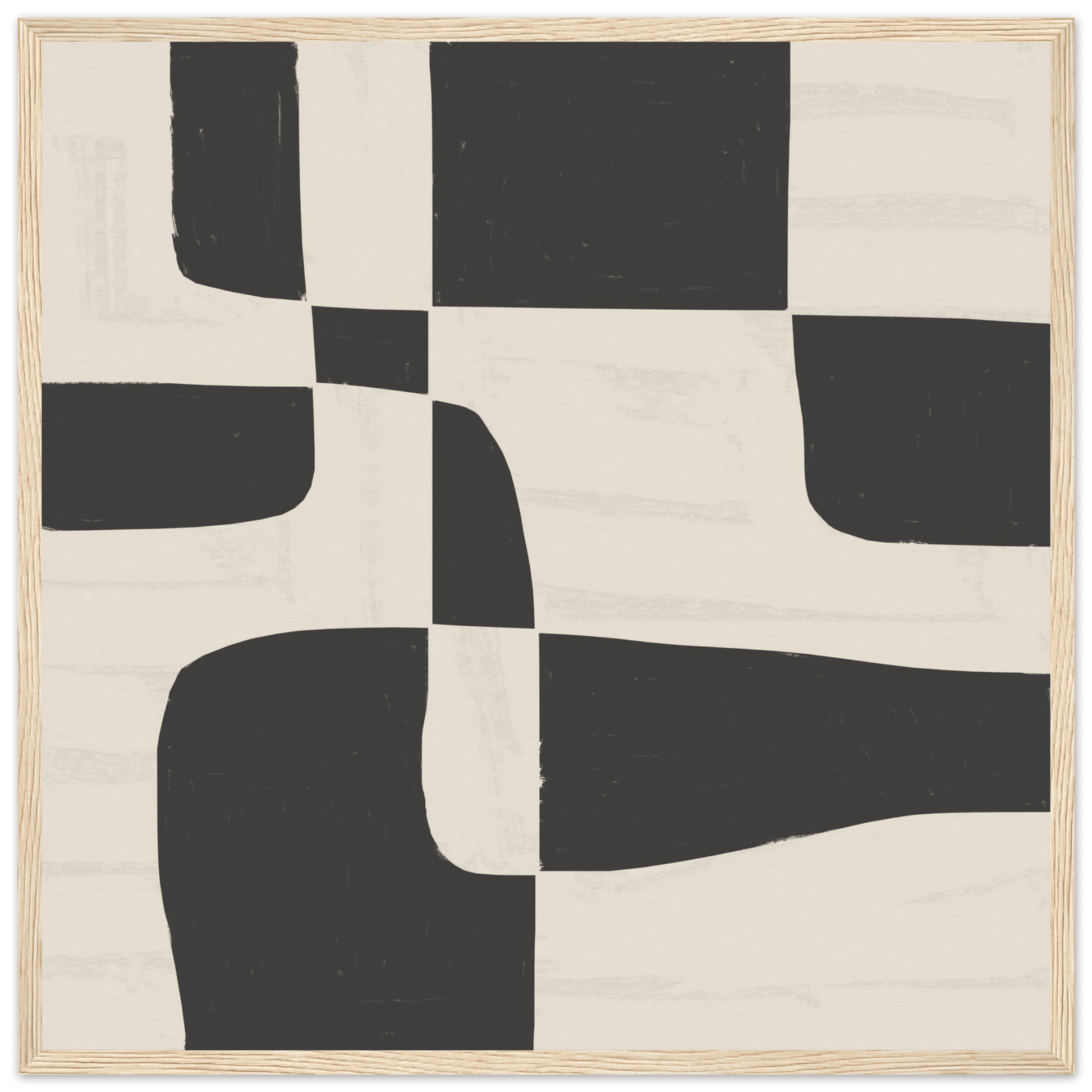 Black & White Abstract Poster | Minimalist Geometric Wall Art | Modern Living Room Print - Evergreen Posters