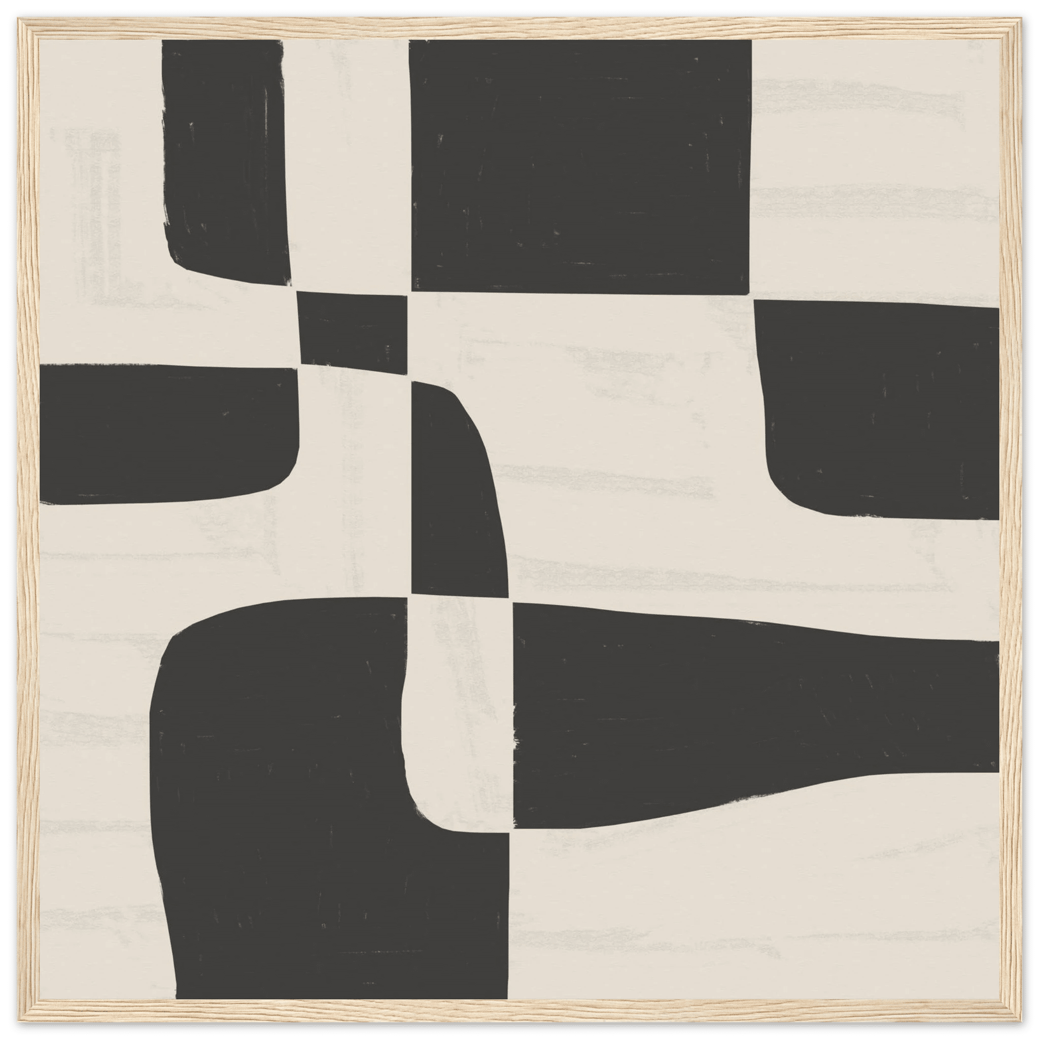 Black & White Abstract Poster | Minimalist Geometric Wall Art | Modern Living Room Print - Evergreen Posters