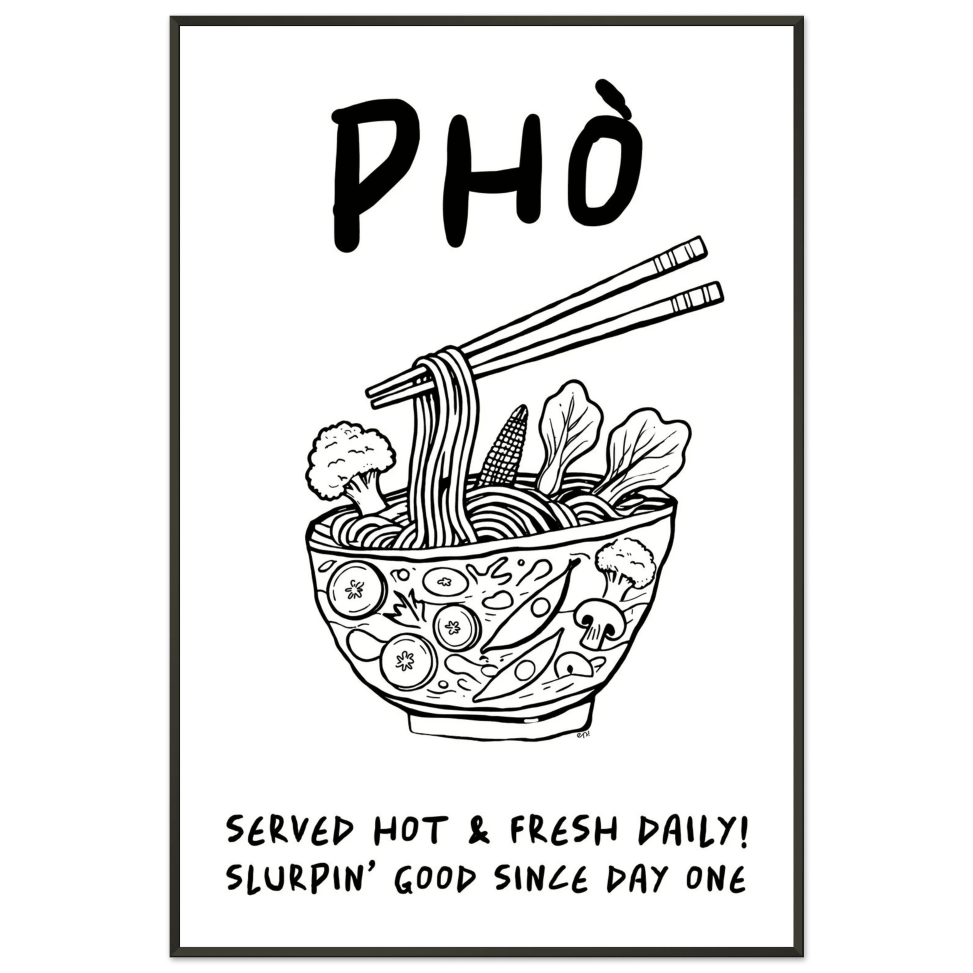 Pho Poster – Funny Vietnamese Kitchen Wall Art Print (Digital & Printed Options) - Evergreen Posters