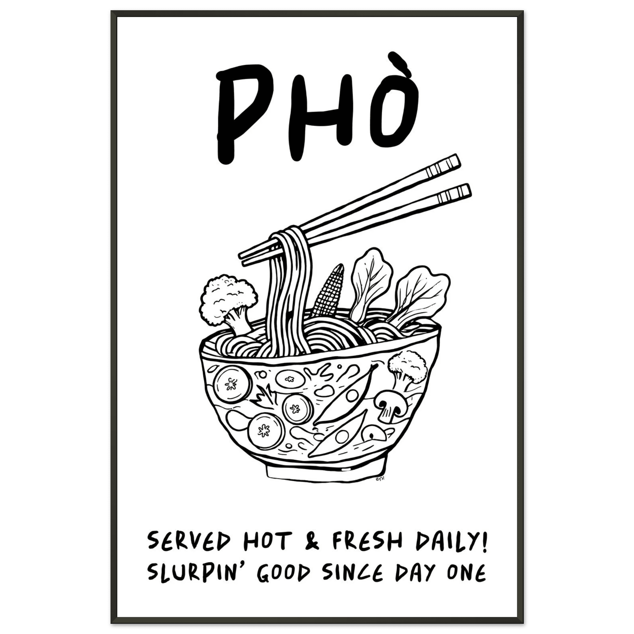Pho Poster – Funny Vietnamese Kitchen Wall Art Print (Digital & Printed Options) - Evergreen Posters