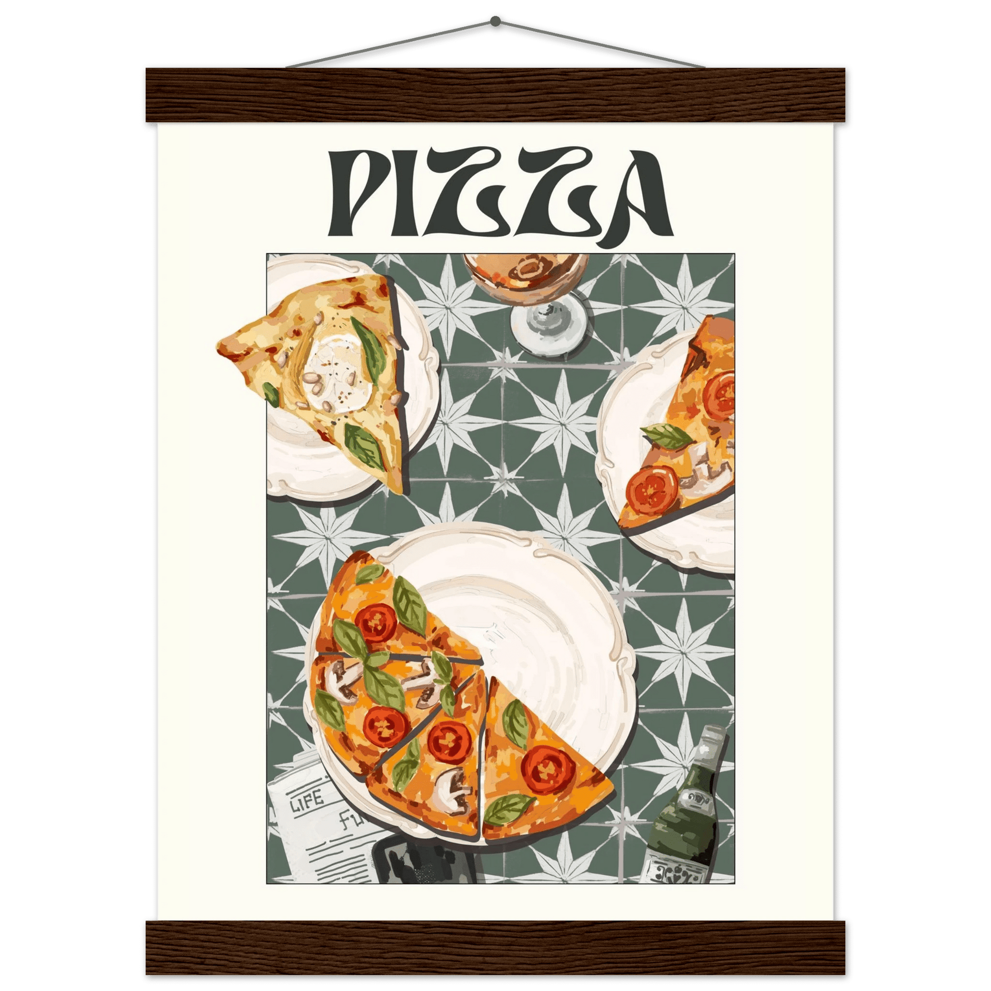 Pizza Poster – Playful Italian Kitchen Wall Art Print (Digital & Printed Options) - Evergreen Posters