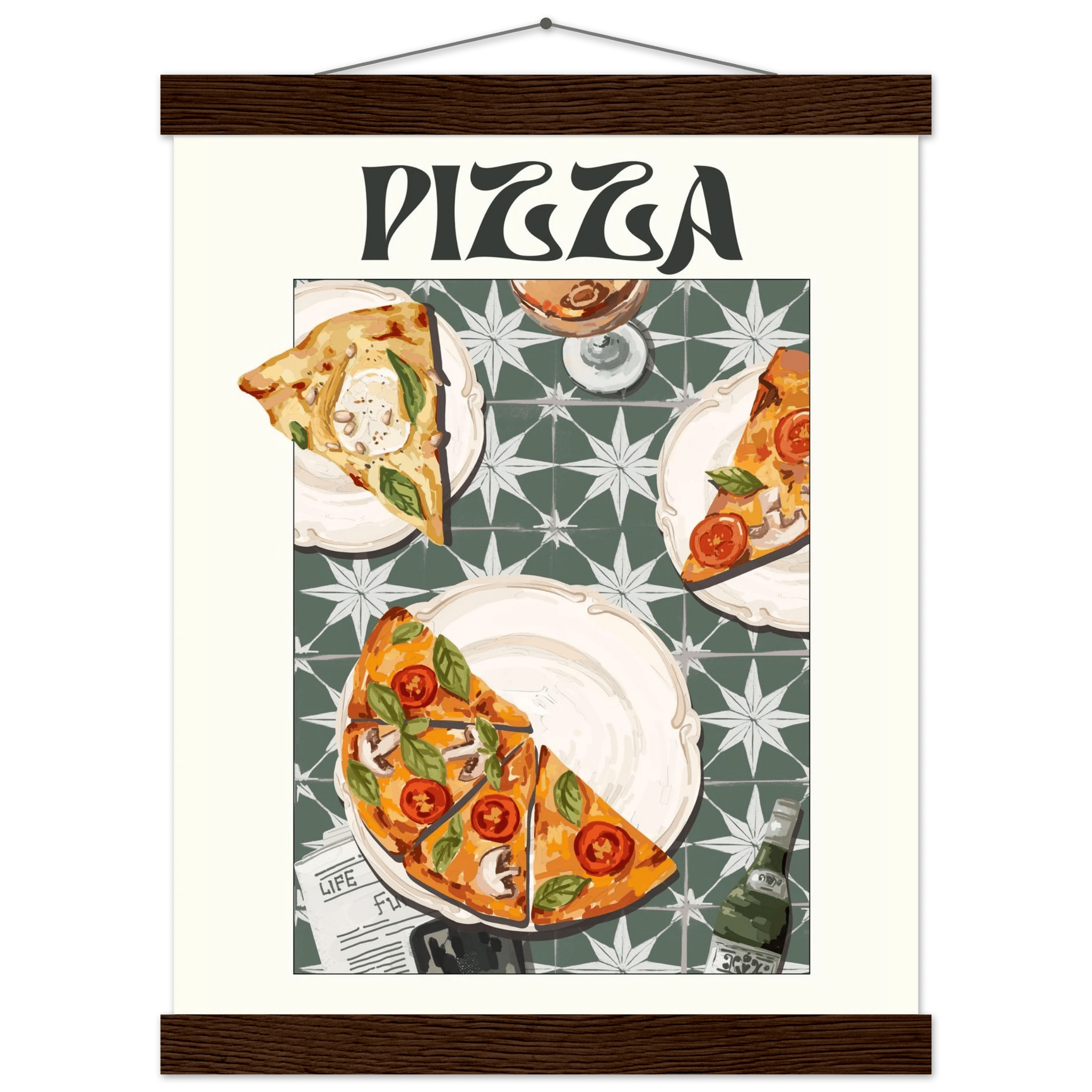 Pizza Poster – Playful Italian Kitchen Wall Art Print (Digital & Printed Options) - Evergreen Posters