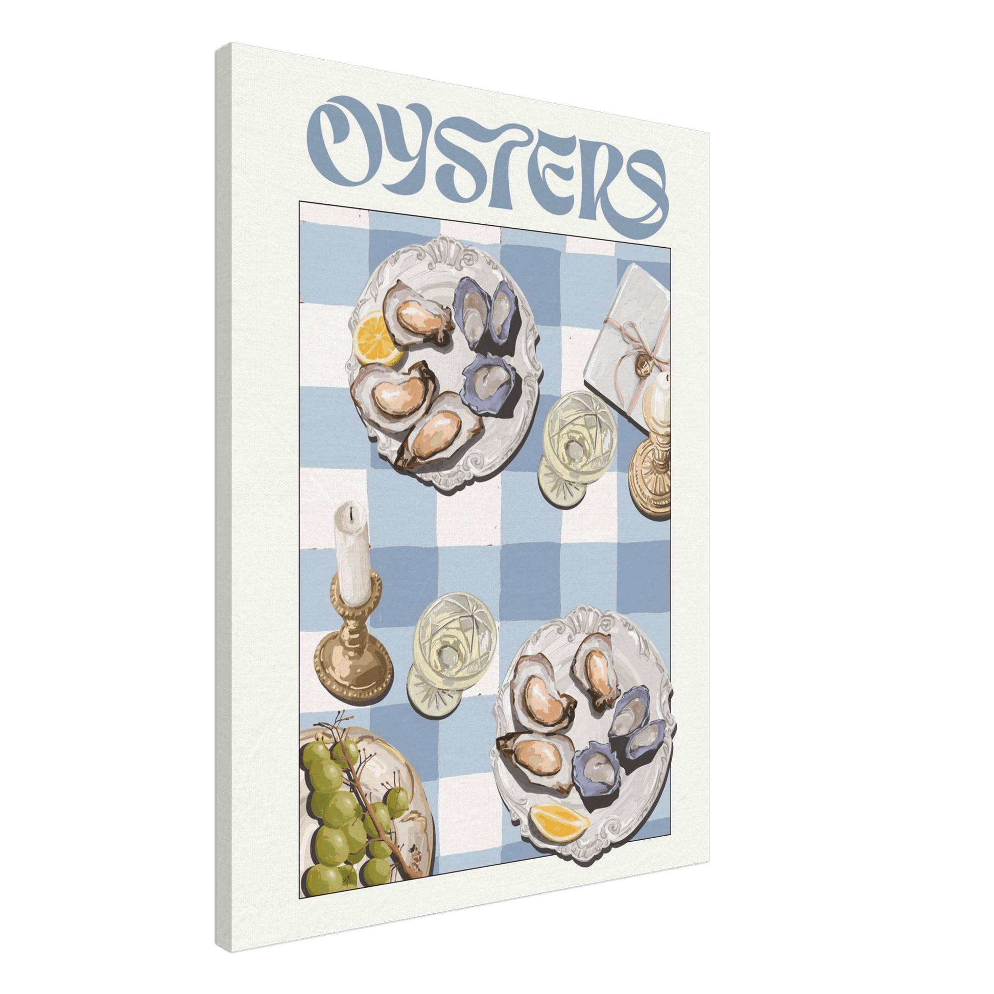 Oysters Poster – Playful Seafood Kitchen Wall Art Print (Digital & Printed Options) - Evergreen Posters