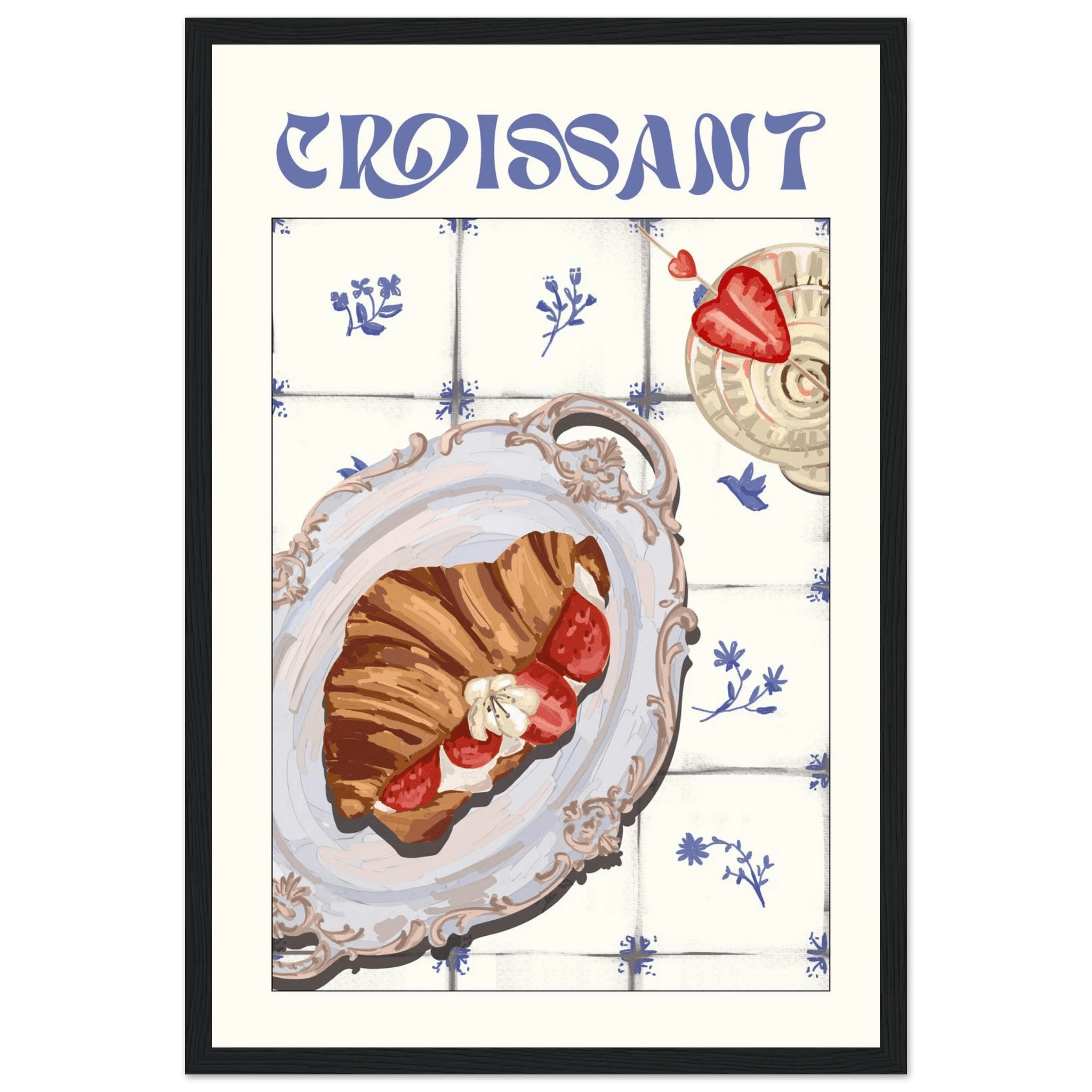 Croissant Poster – Charming French Breakfast Kitchen Wall Art Print (Digital & Printed Options) - Evergreen Posters