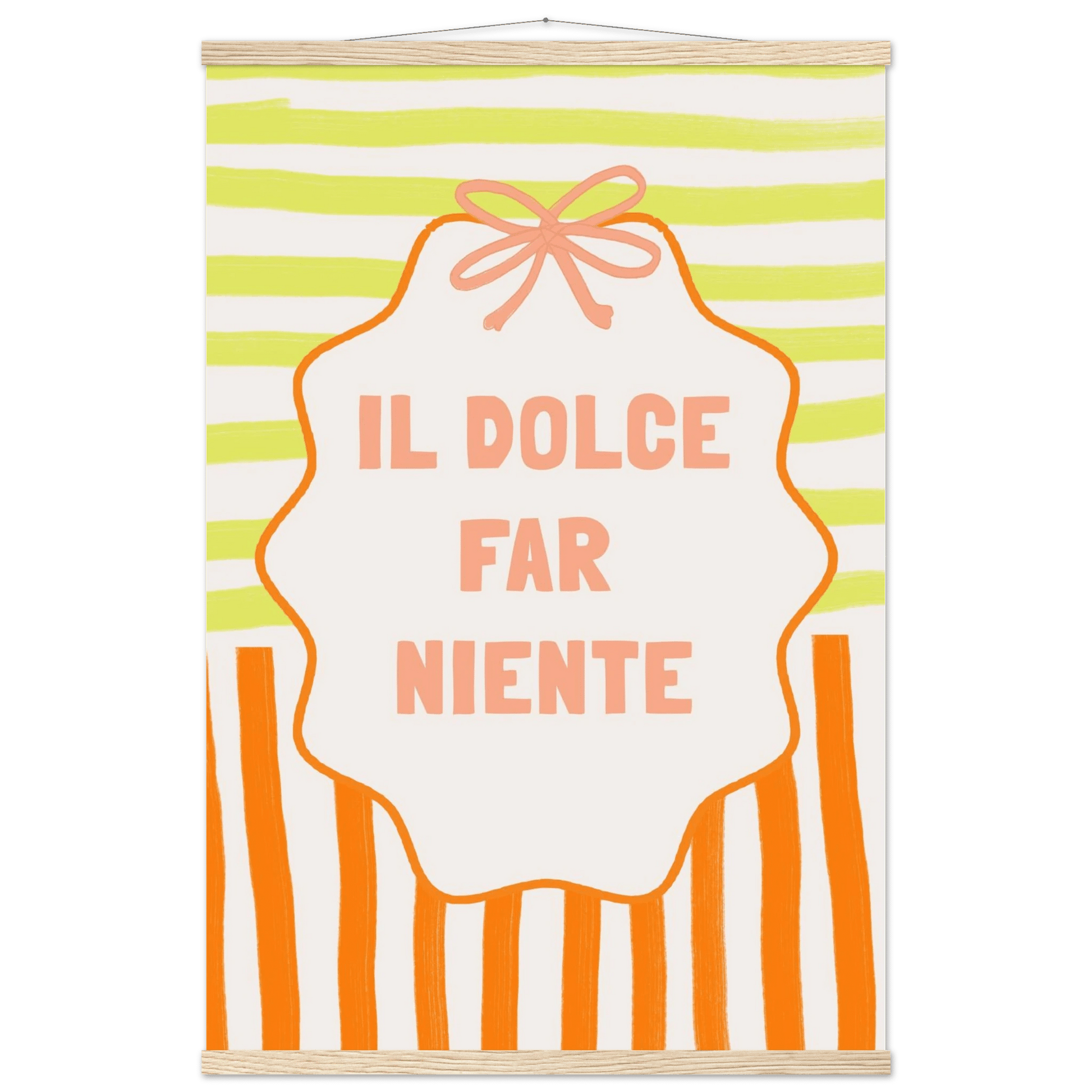 Il Dolce Far Niente Italian Print | Coquette Stripe Wall Art - Evergreen Posters