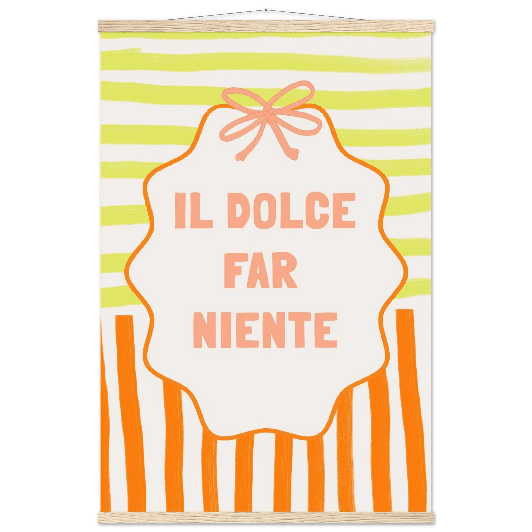 Il Dolce Far Niente Italian Print | Coquette Stripe Wall Art - Evergreen Posters