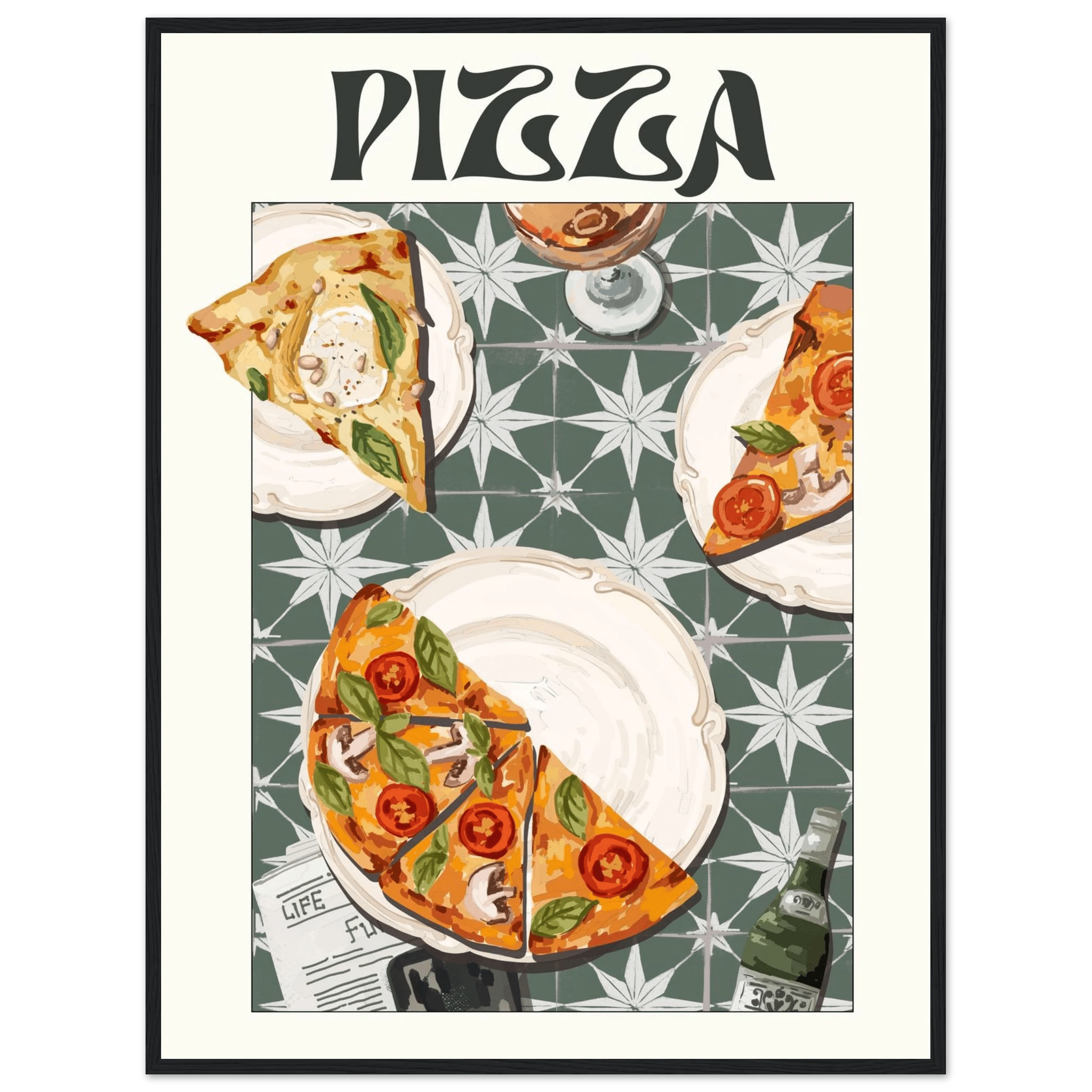 Pizza Poster – Playful Italian Kitchen Wall Art Print (Digital & Printed Options) - Evergreen Posters